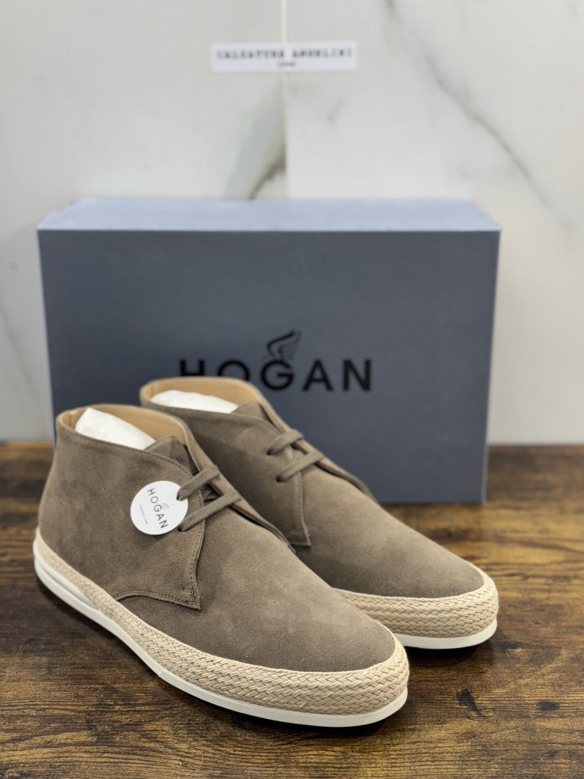 Hogan H358 Polacco Pelle Suede Fango Casual Hogan Uomo 44