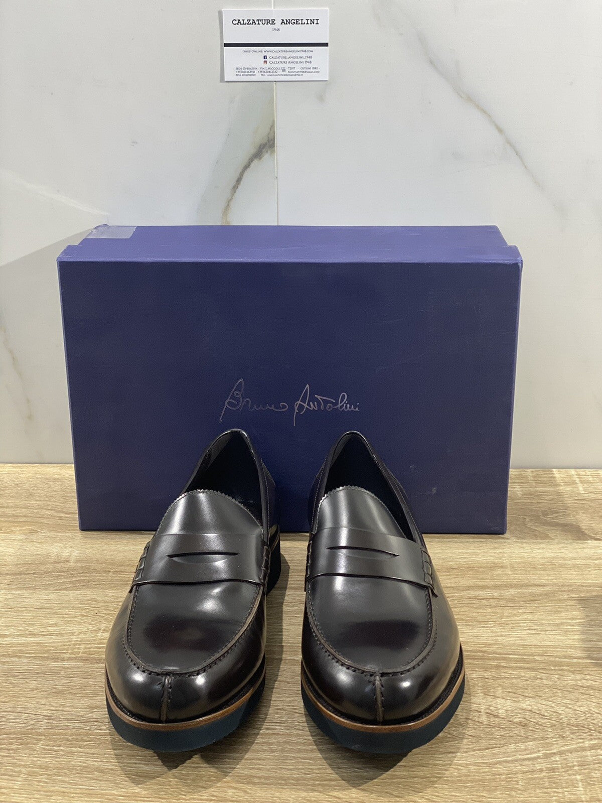 Bruno Antolini Mocassino uomo polish Ebano fondo Gomma Extra Light 41