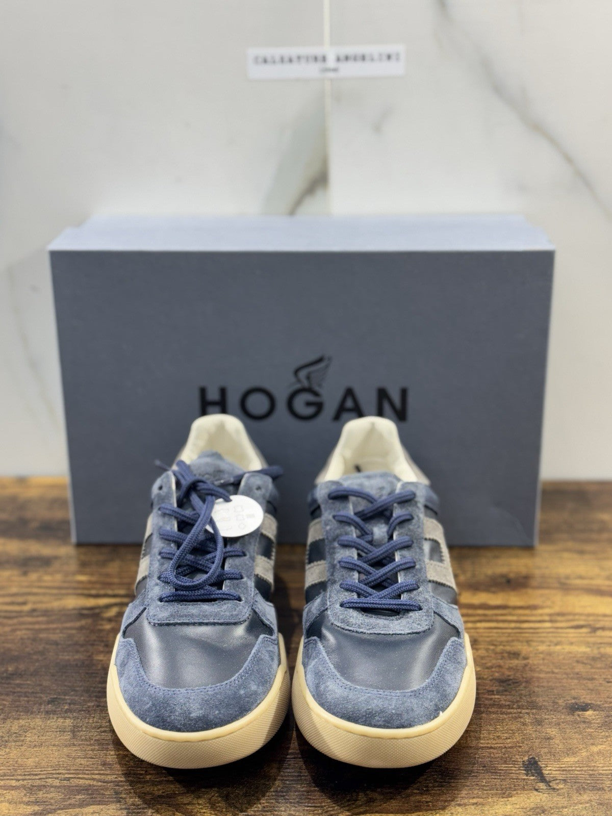 Hogan H357 Sneaker Pelle Blu Casual Hogan Uomo 44