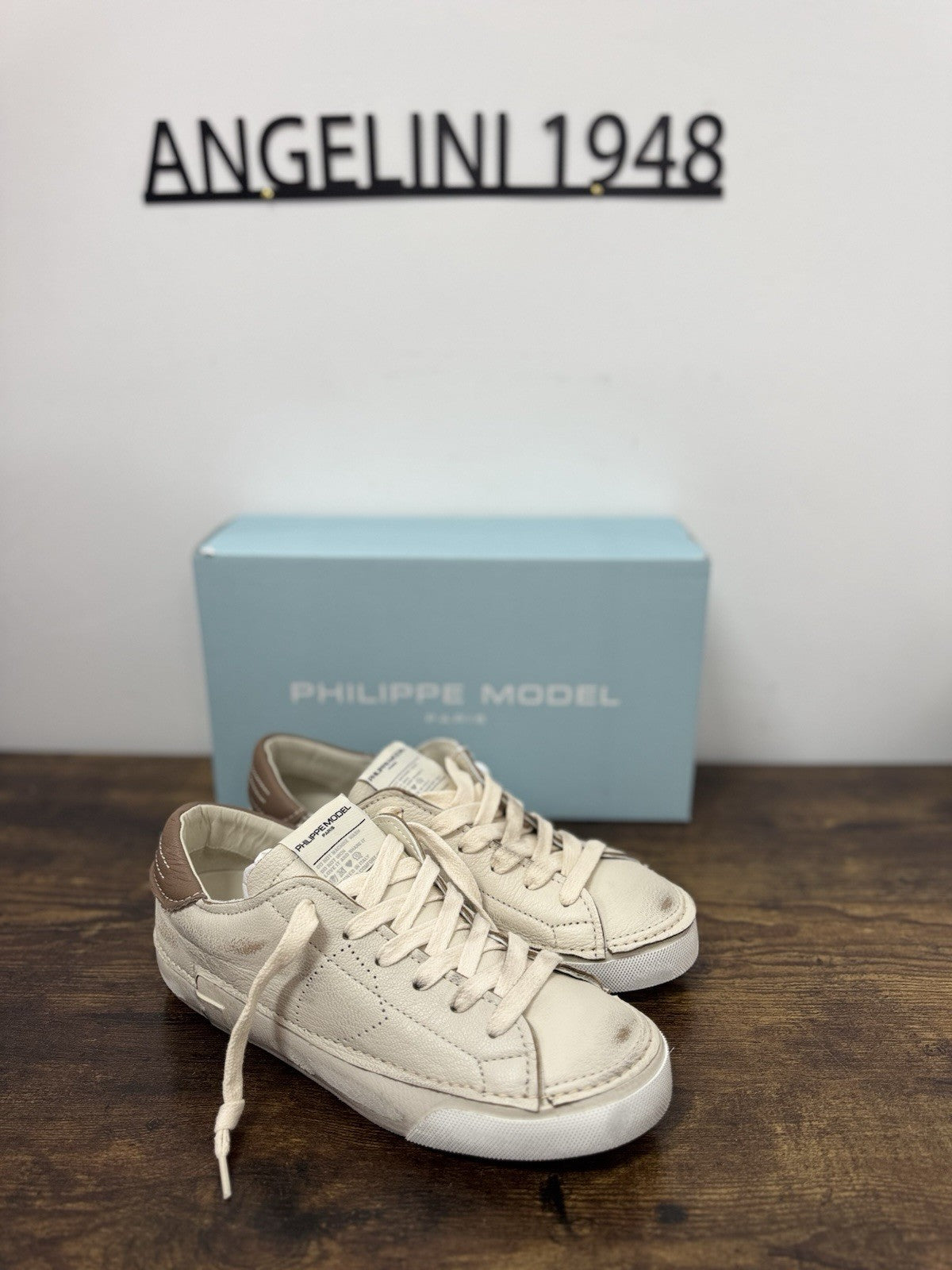 Philippe Model Paris Low Pelle Vintage Mud Casual Sneaker Uomo 45