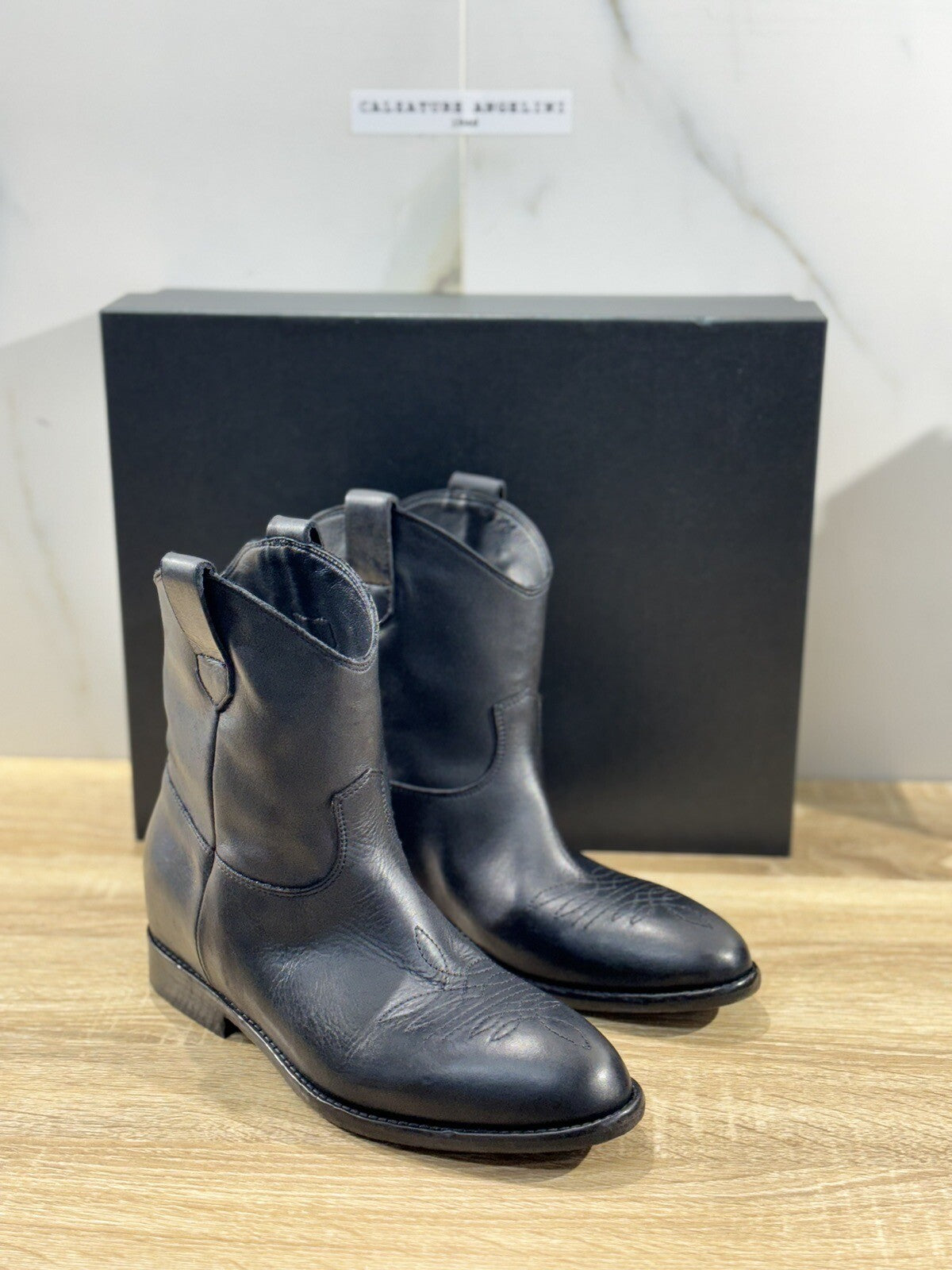 Strategia Texano Donna A5676 Pelle Nero Luxury Boot Woman 39