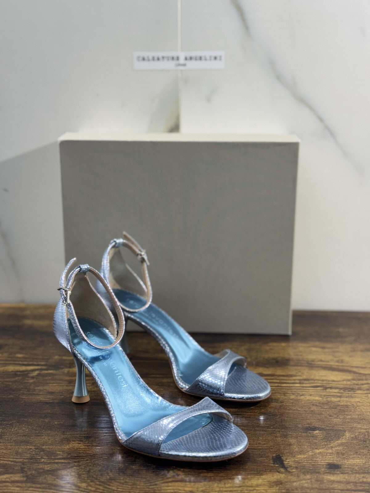 Sergio Levantesi Sandalo Donna Ghops Platino Luxury Woman Sandal 40