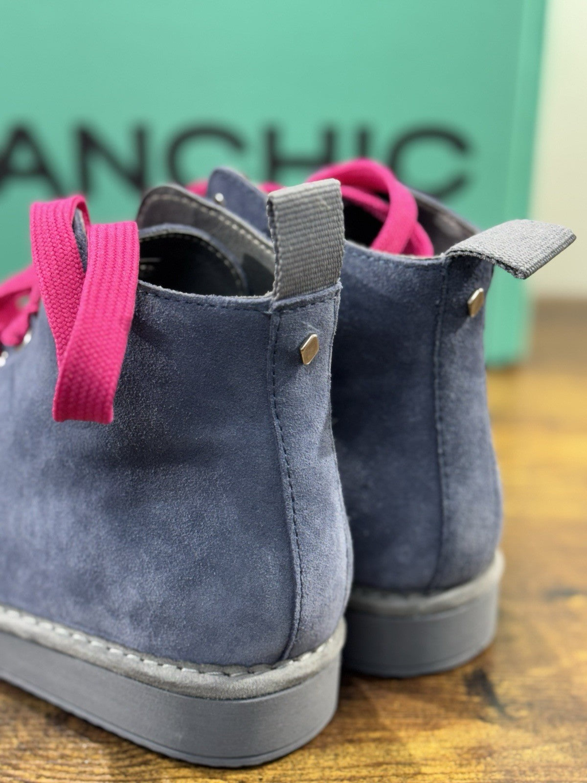 Panchic P01 Ankle Boot Donna Suede Blu Causal Boot Panchic 39