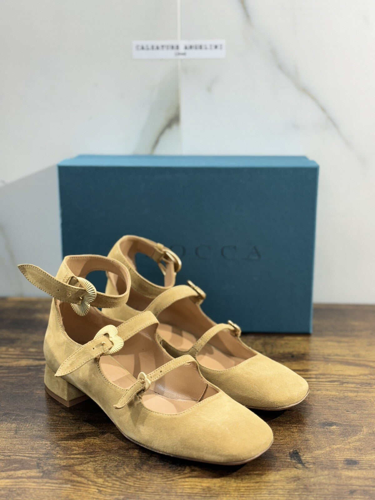 A.Bocca Two For Love Scarpa Donna Suede Beige Con Tacco Luxury Handmade 39.5
