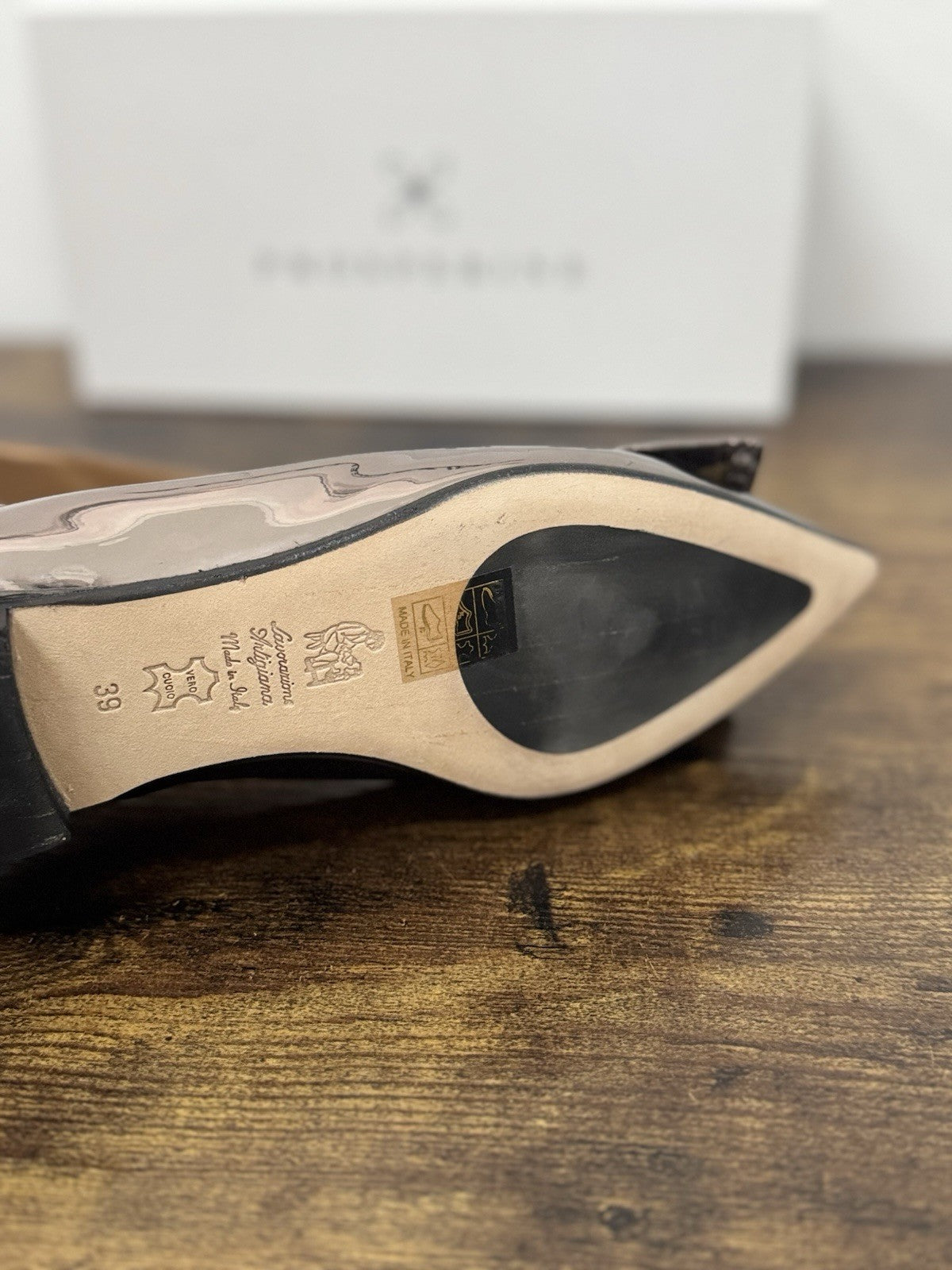Prosperine Ballerina Pelle Acciaio Flat Scarpa Donna 39