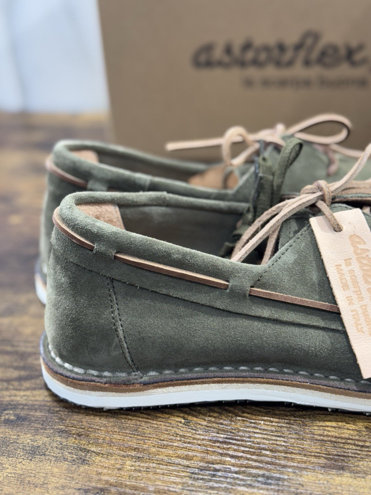 Astorflex Scarpa Dockflex Suede Salvia Handmade Quality Uomo 44