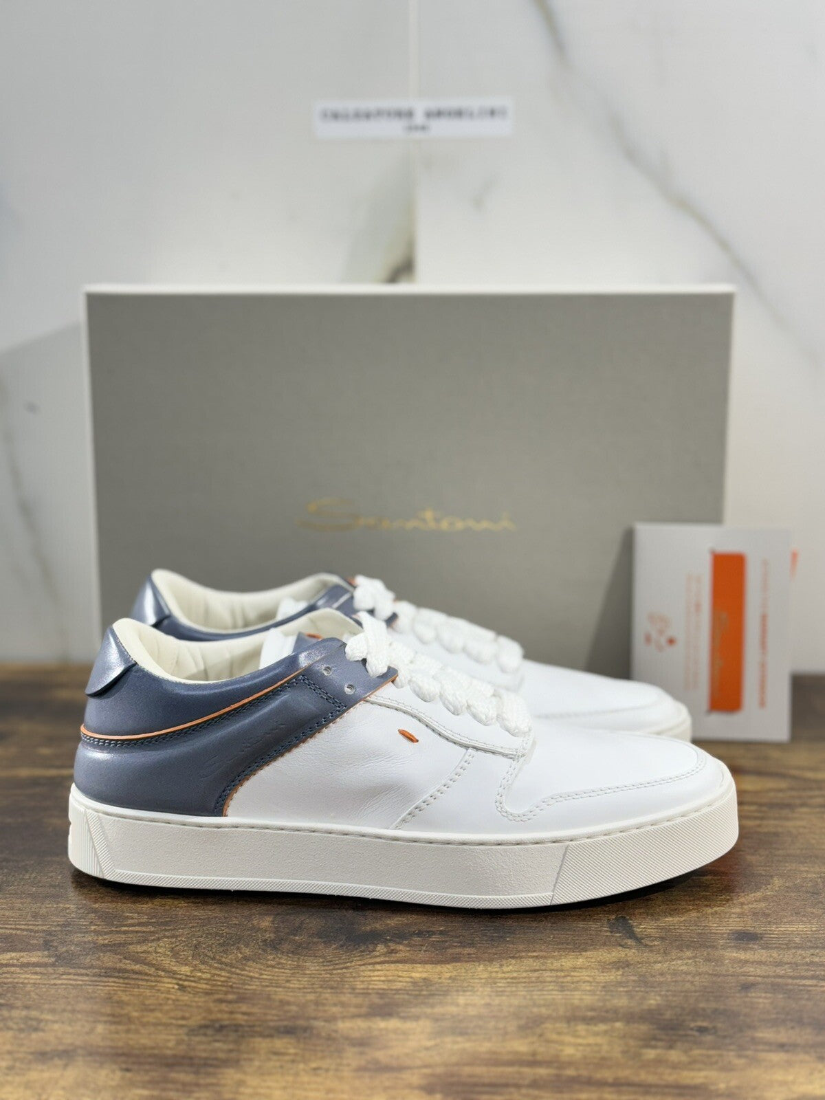 Santoni Sneaker Uomo Icon Pelle Bianca Luxury Men Santoni Shoes Icon 40