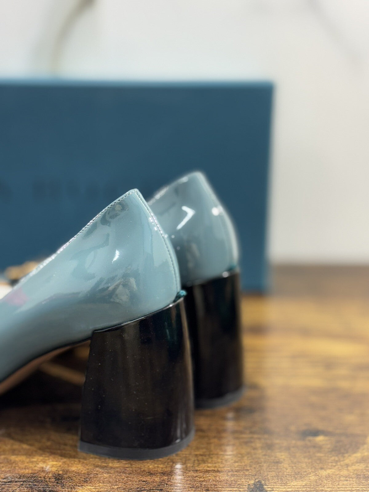 A.Bocca Two For Love Mocassino Donna Pelle Cielo Tacco Luxury Handmade 39