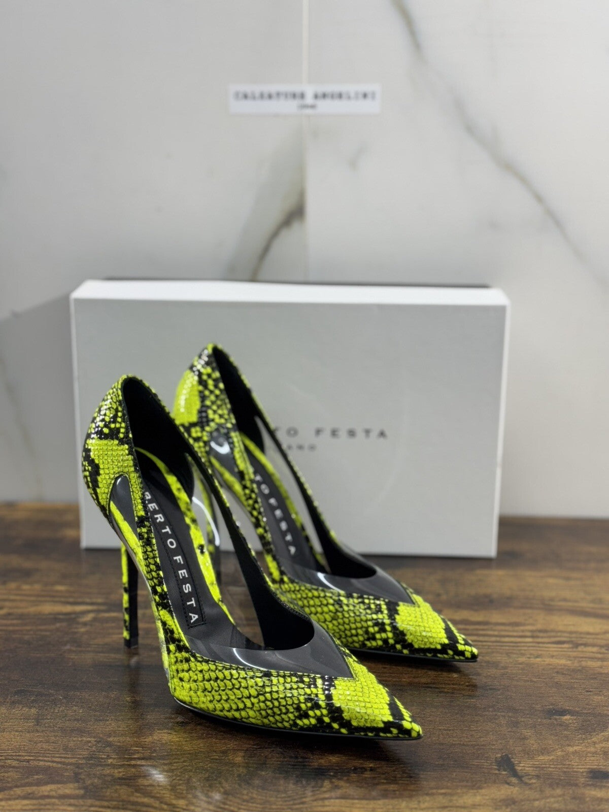 Roberto Festa Milano Décolleté Donna Pelle Verde Casual 40