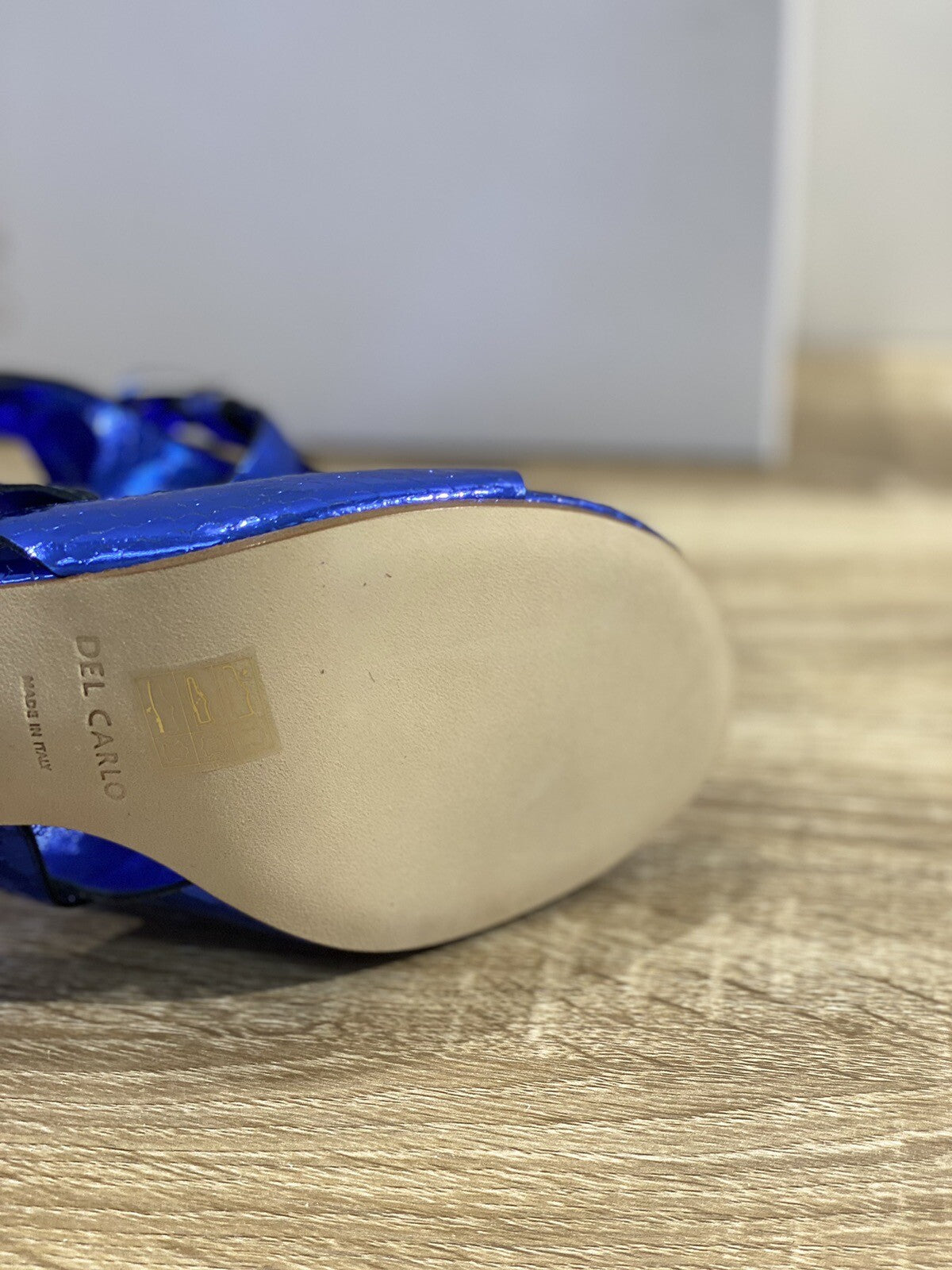 Del Carlo Sandalo Donna Doha In Pelle Blu Luxury Woman Sandal 37