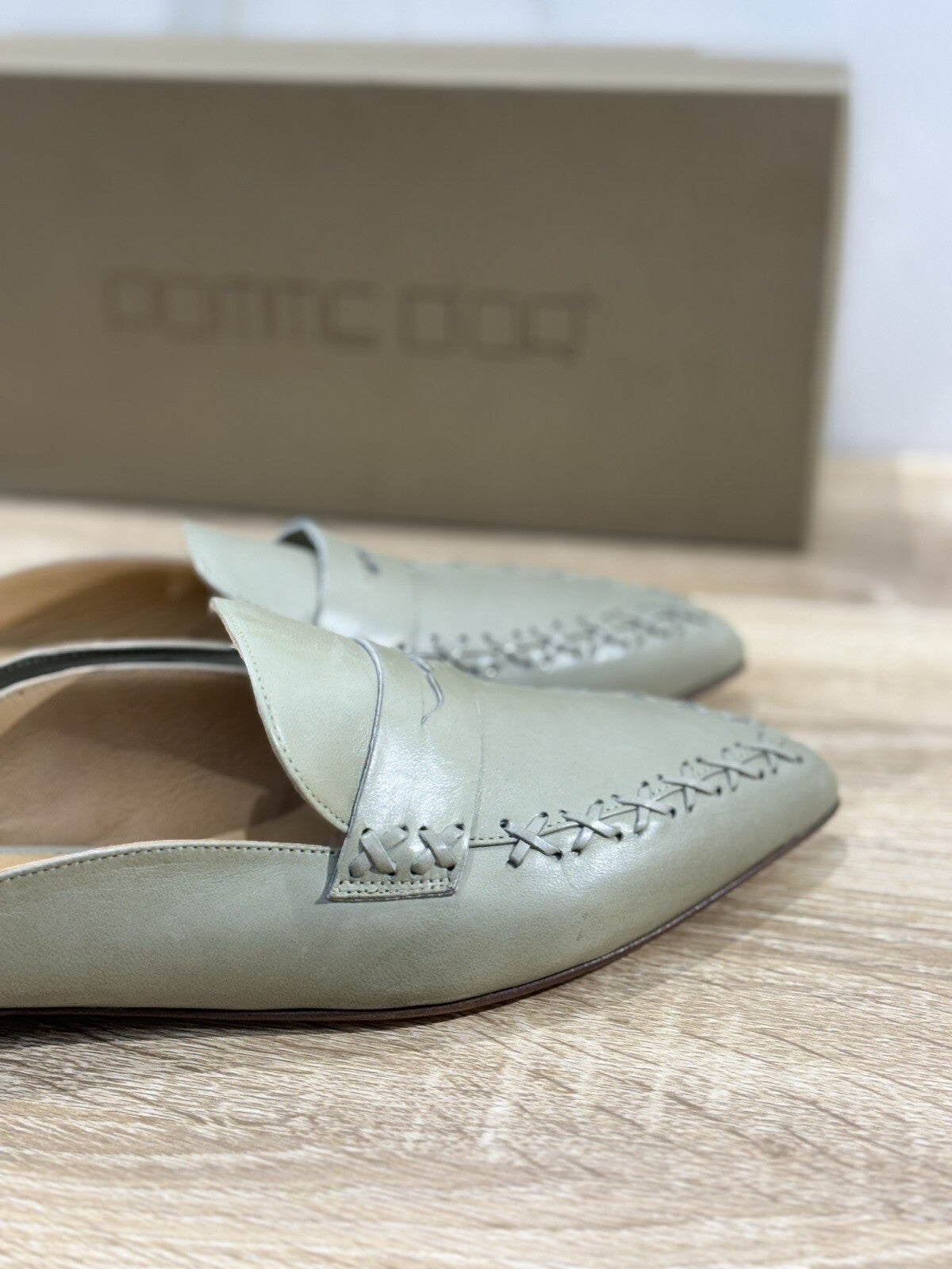 Pomme D’or Mules Donna Pelle Dusty Green Luxury Handmade Woman Pomme D’or 39
