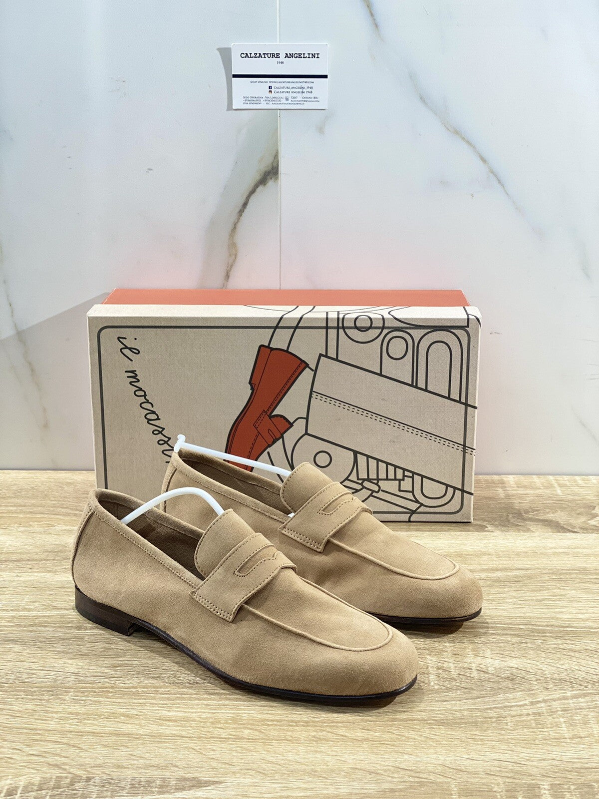 Il Mocassino Scarpa Uomo Tasca In Suede Sabbia Luxury Men Shoes 42.5