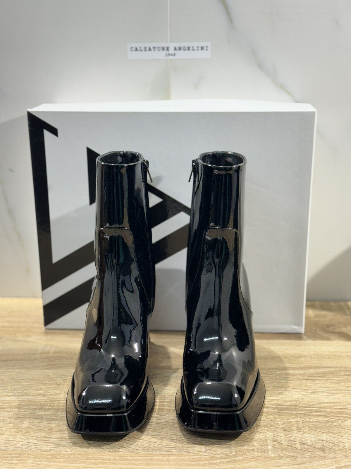 Giampaolo Viozzi Tronchetto Donna Nadael Vernice Nero Con Tacco 40