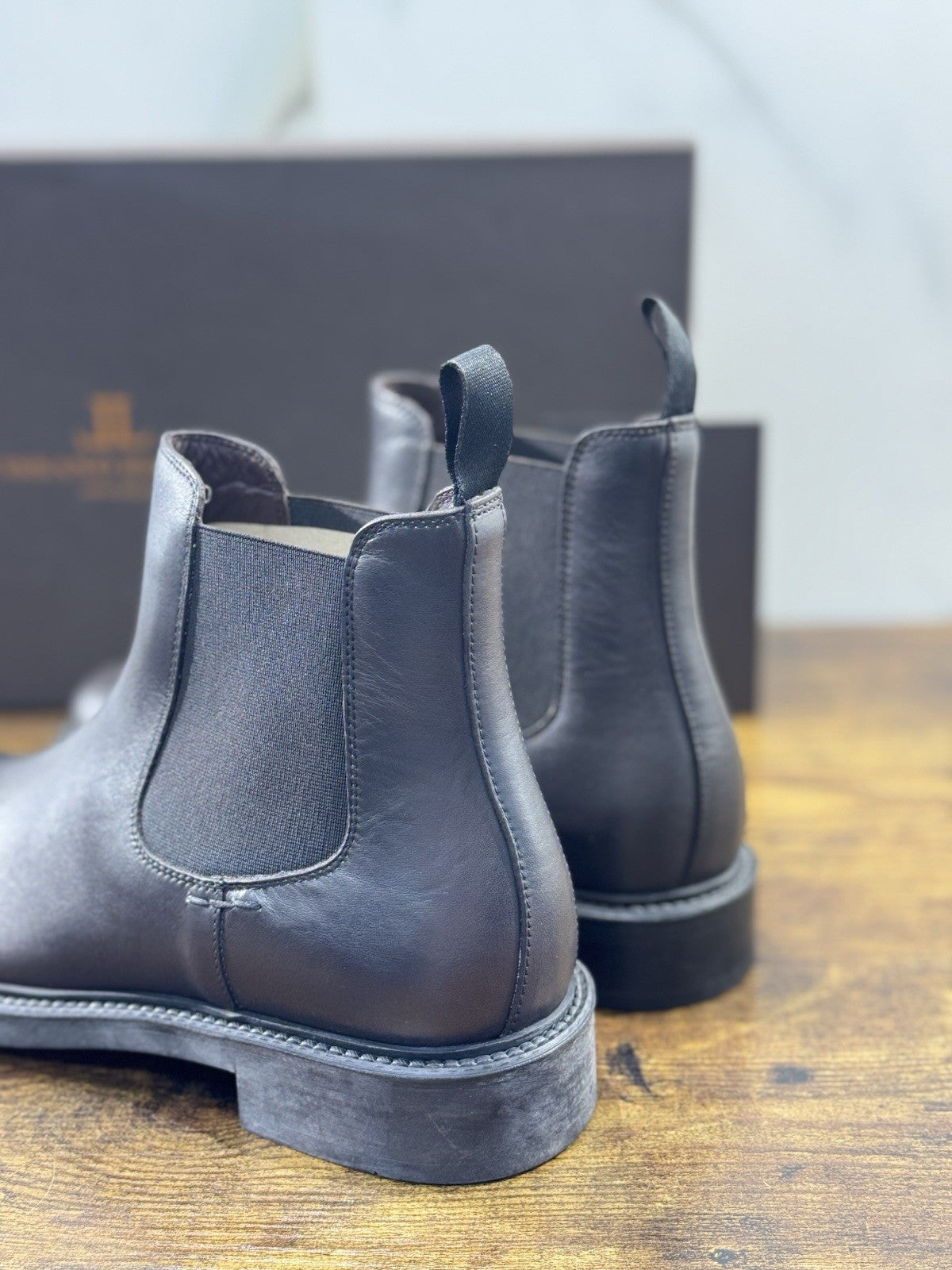 Rossano Bisconti Chelsea Boot Uomo Pelle T Moro Fully Made In Italy 40