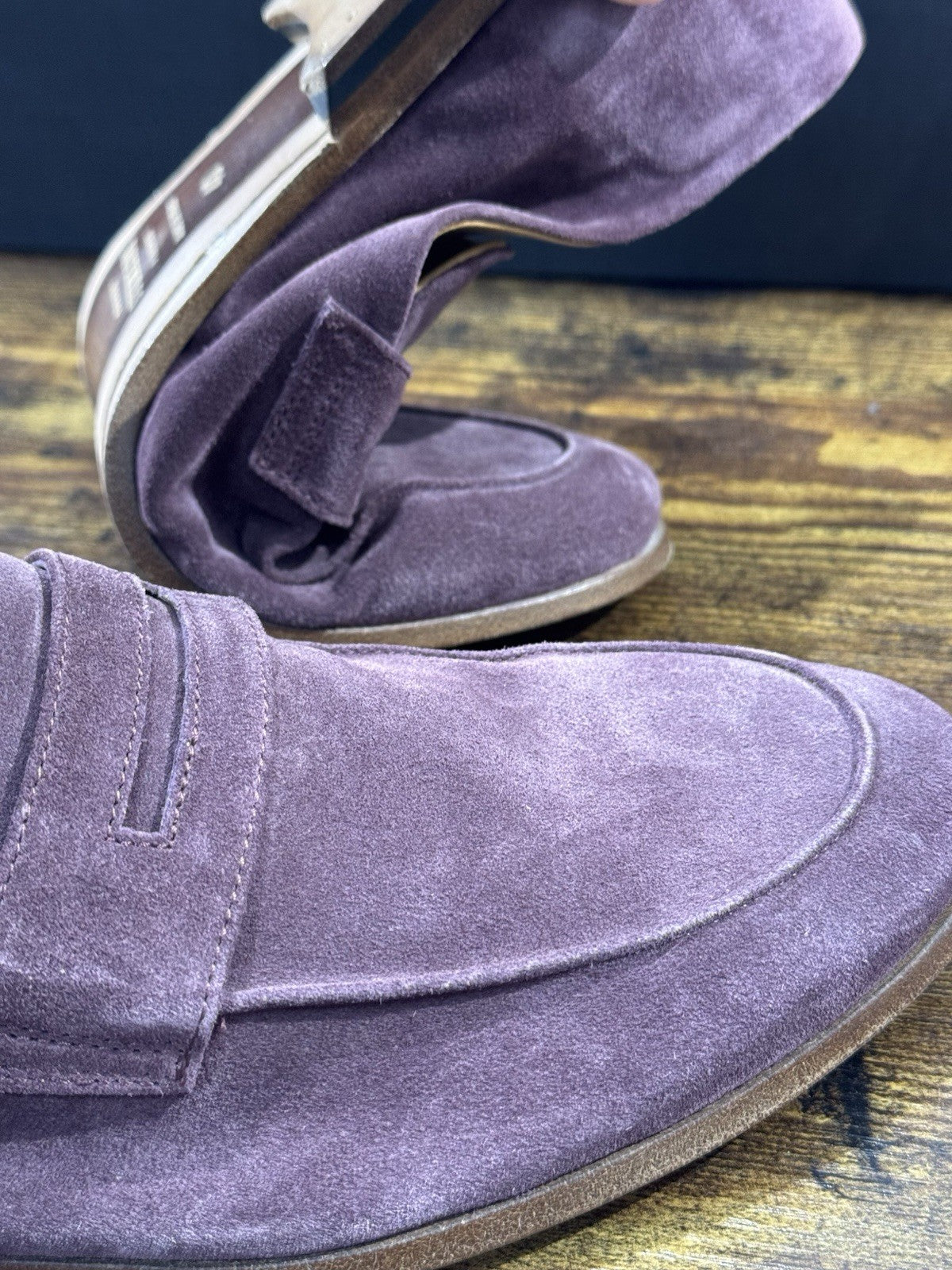 Sturlini Firenze Mocassino Uomo Suede Prugna Luxury Craftmanship Men 40