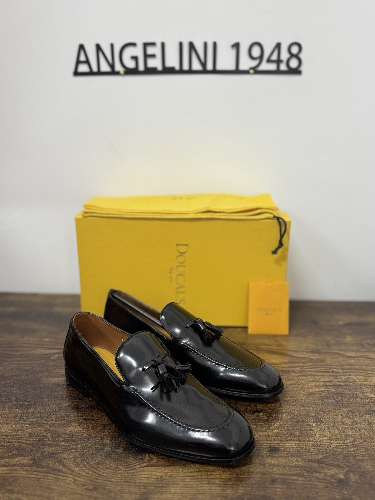 Doucal’s Mocassino Nappine Pelle Polish Nero Flexible Casual Scarpa Uomo 42