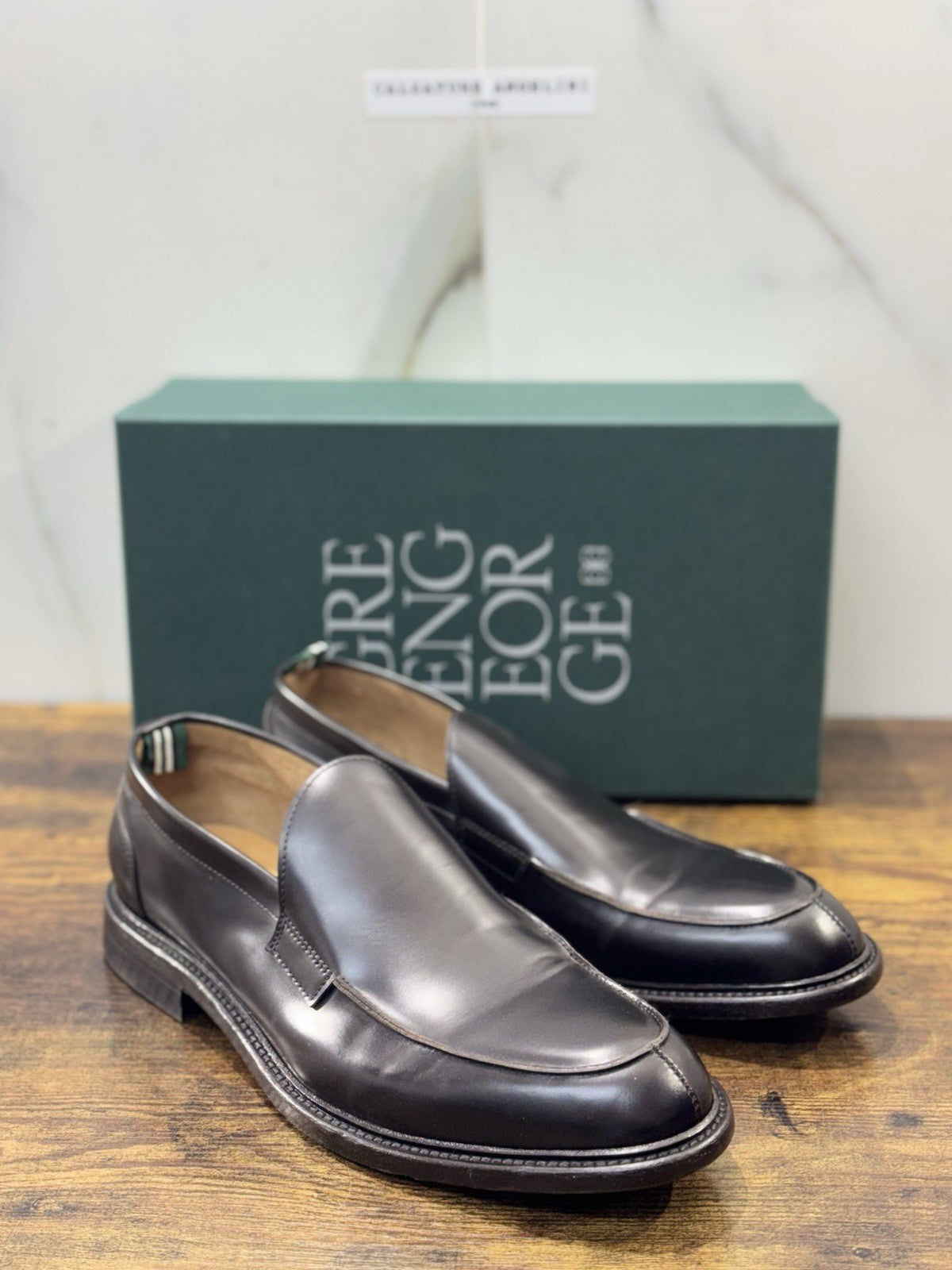 Green George Mocassino Pelle Polish Marrone Uomo 44