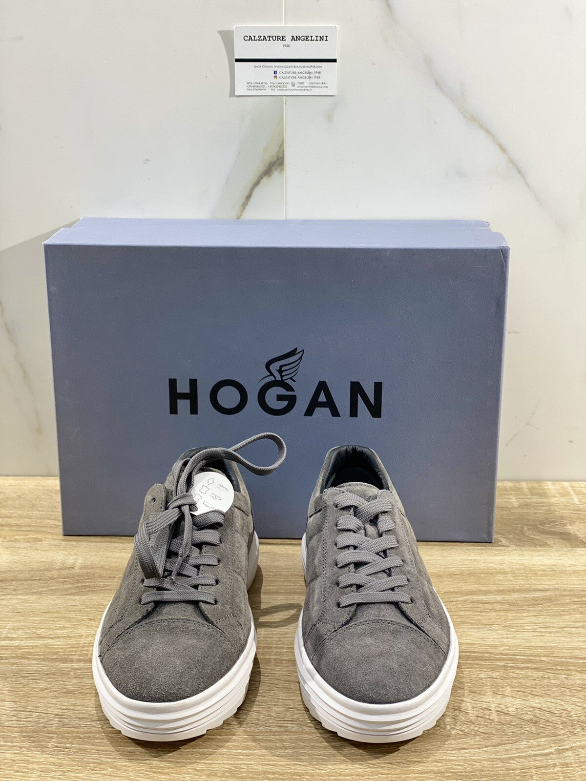 Hogan Scarpa Uomo H341 Sneaker In Suede Grigio Luxury Casual Shoes Hogan 39.5