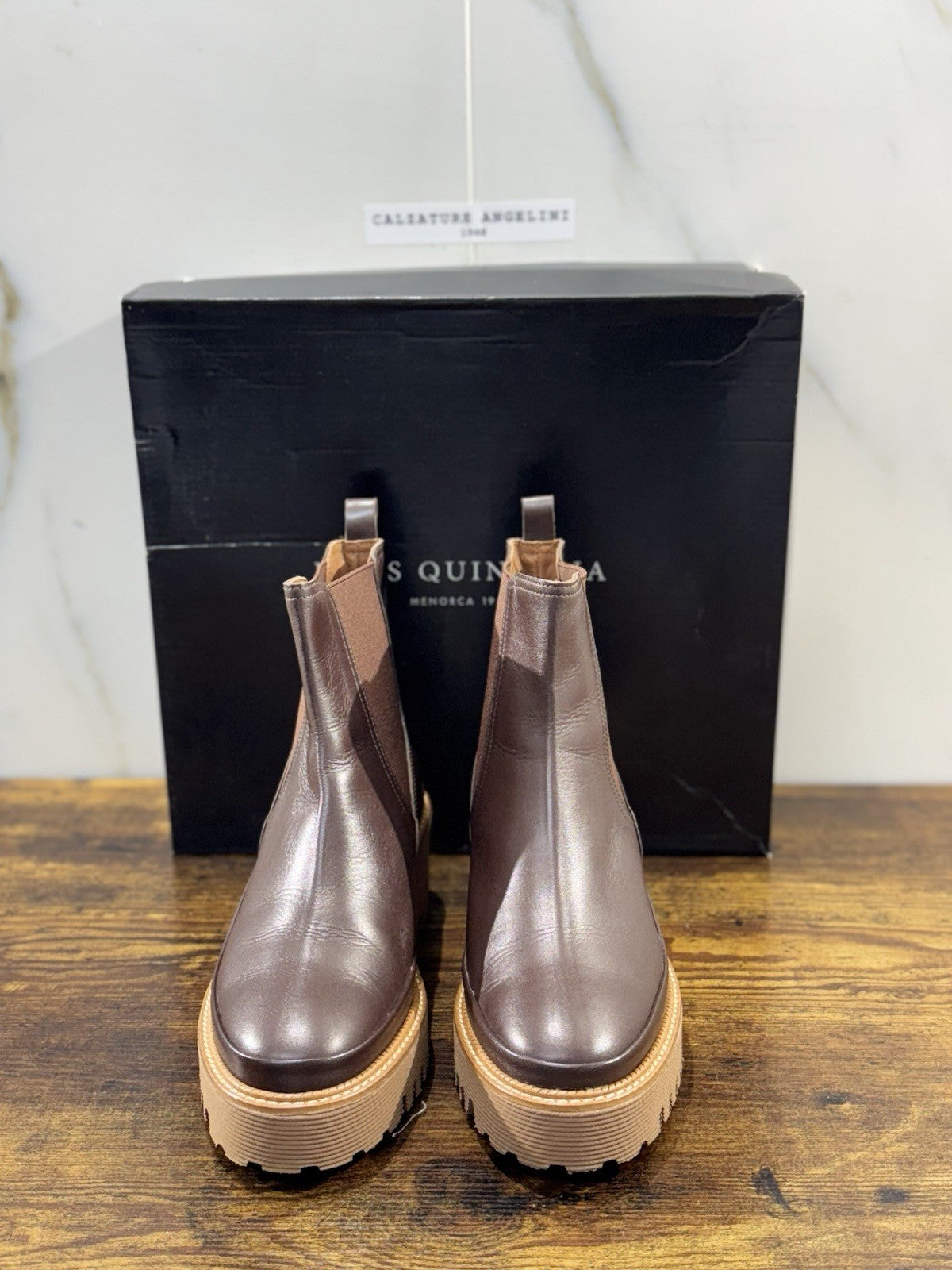 Pons Quintana Stivaletto Donna Carm B Pelle Marrone Zeppa Luxury Boot 37
