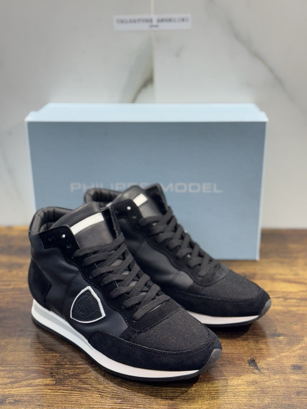 Philippe Model Sneaker Uomo Tropez Hi Top Pelle Nera 40