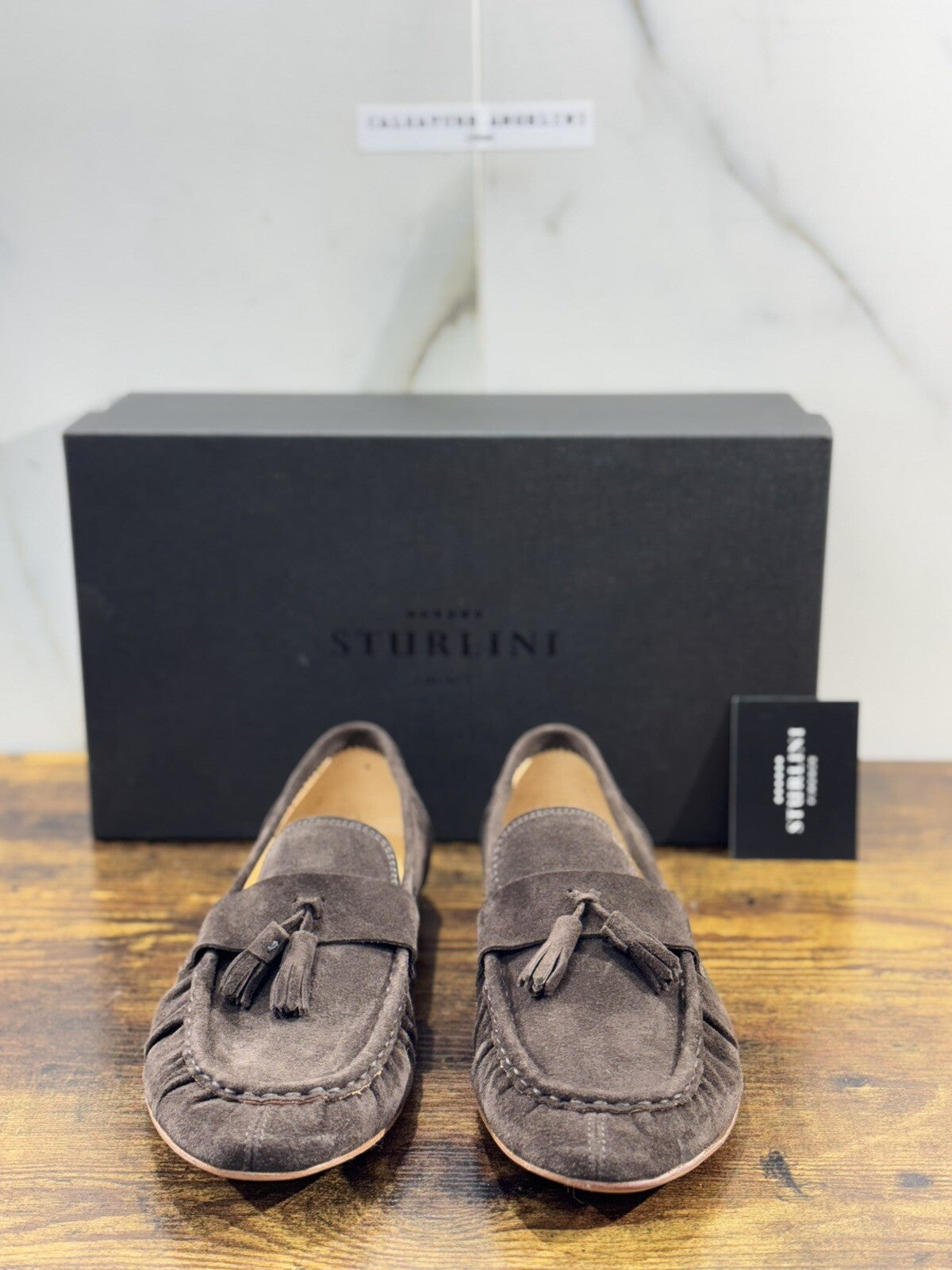 Sturlini Firenze Mocassino Uomo Suede Marrone Luxury Craftmanship Men 40