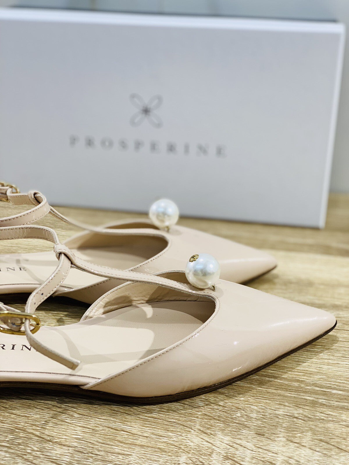 Prosperine Ballerina donna in Vernice Beige Luxury made in italy 36