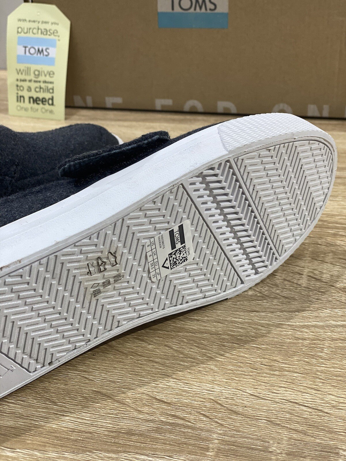 Toms Scarpa Donna Altair Black Felt Suede Casual Shoes Toms Woman 38.5