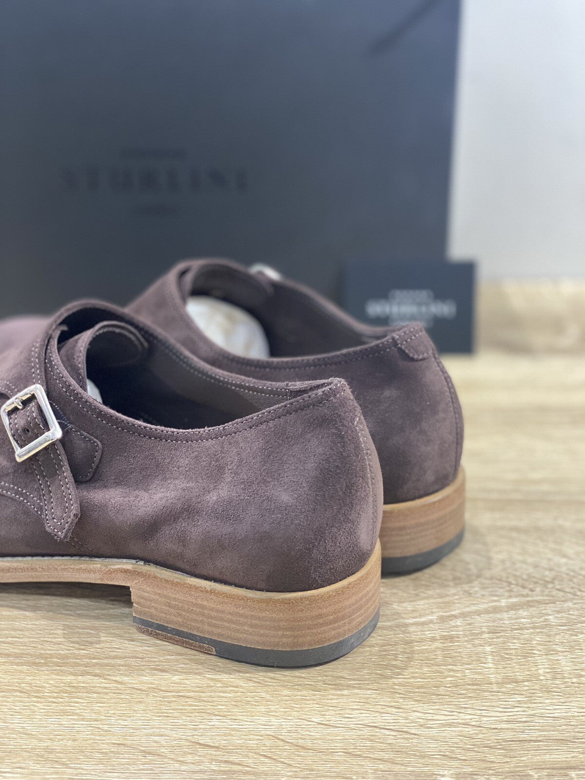 Sturlini Firenze Doppia Fibbia uomo 25001 Suede Cashmere Moka handamde 42