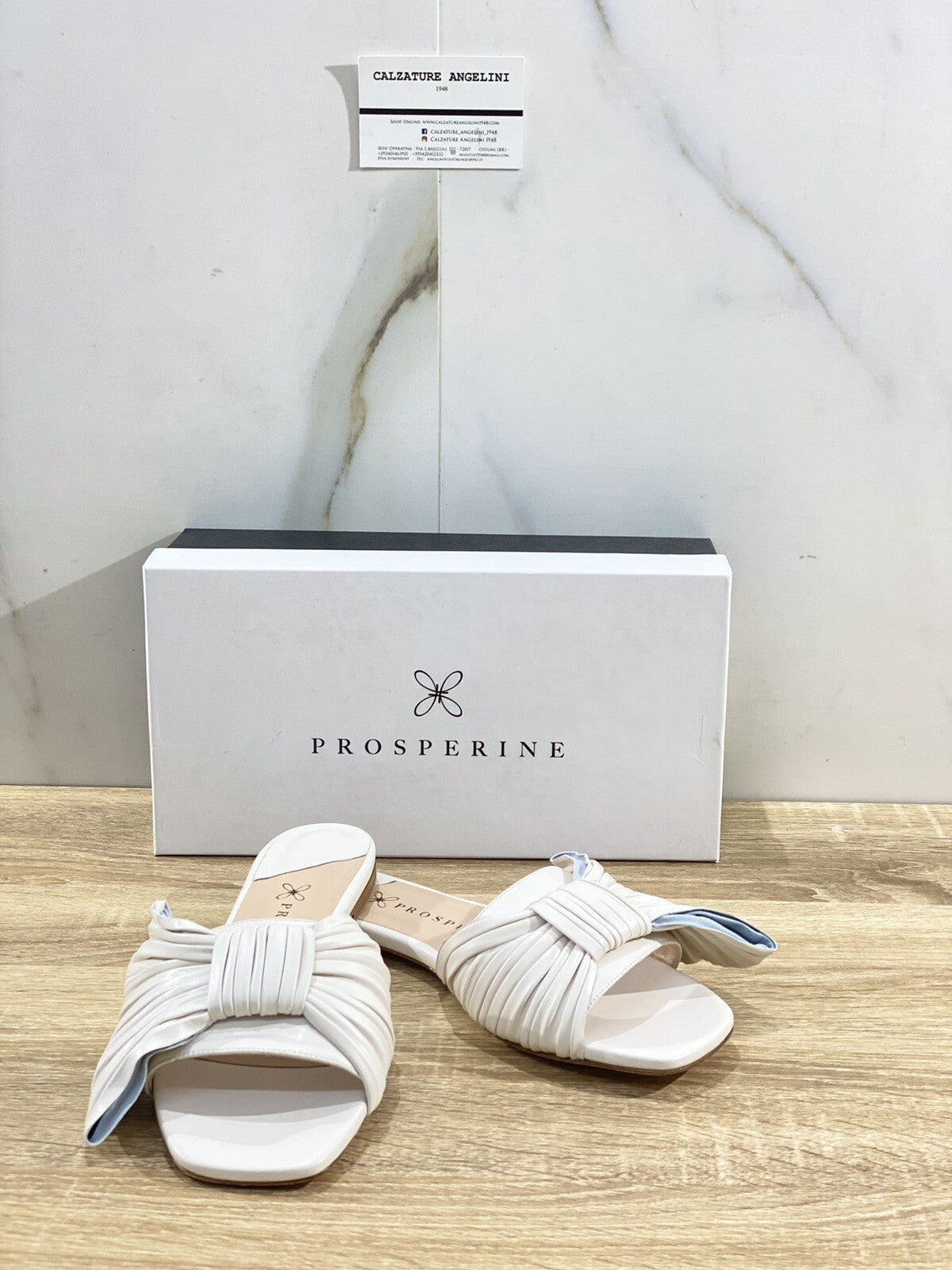 Prosperine Sandalo donna 2226 Pelle Latte Flat Mule 40