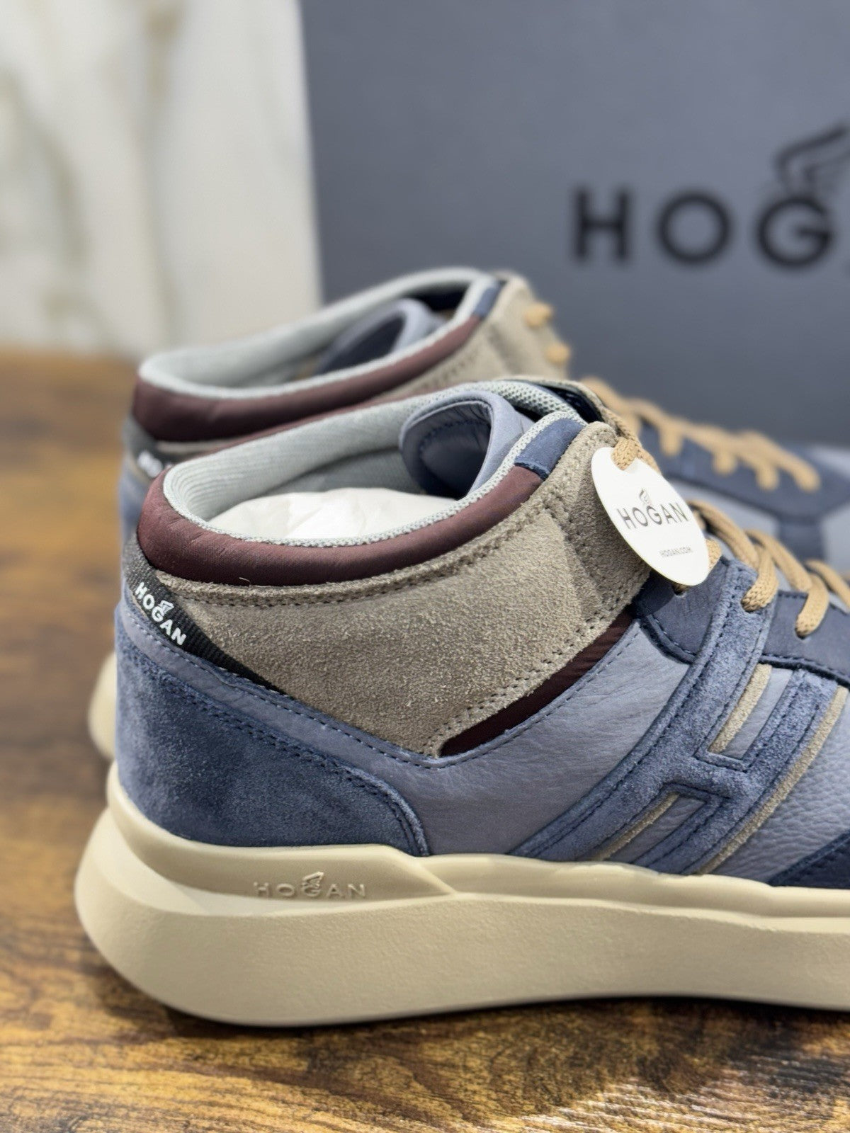 Hogan H580 High Pelle Blu Memory Foam Casual Hogan Uomo 41