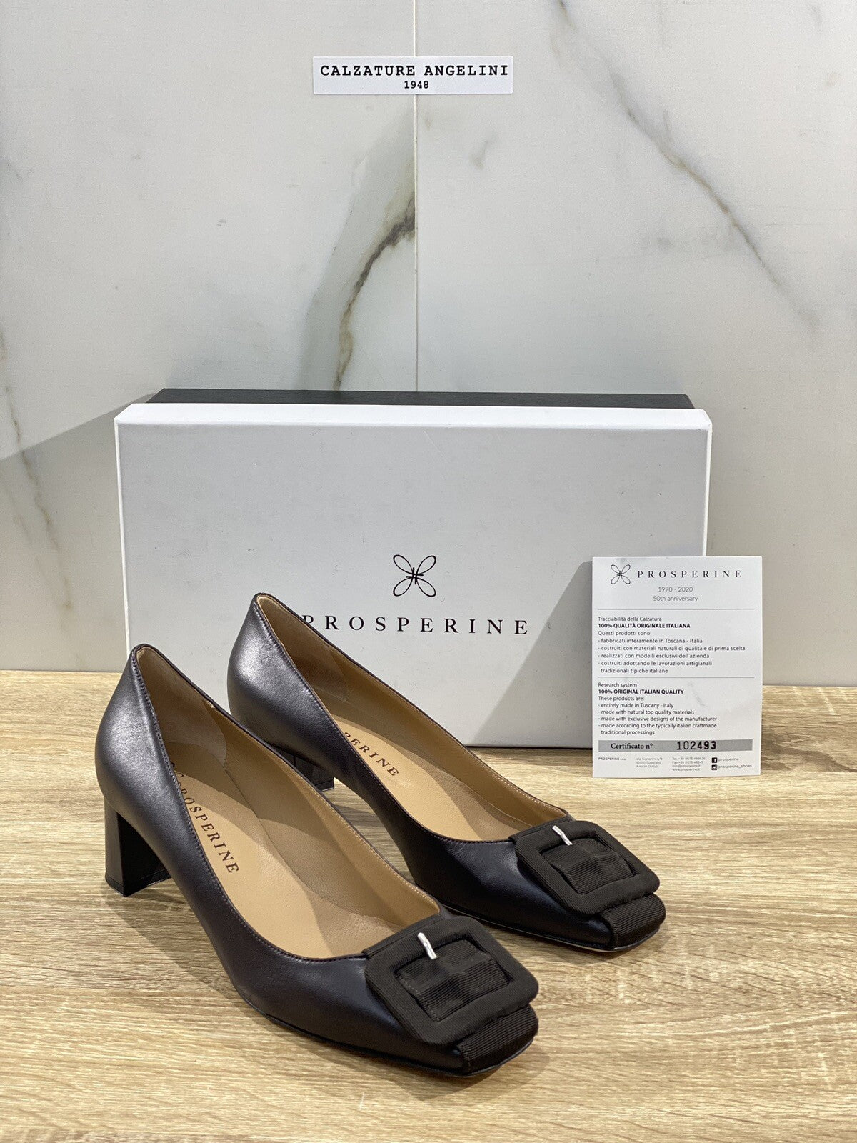 Prosperine Decollete donna in pelle T.m tacco 50 made in italy sacchetto 40
