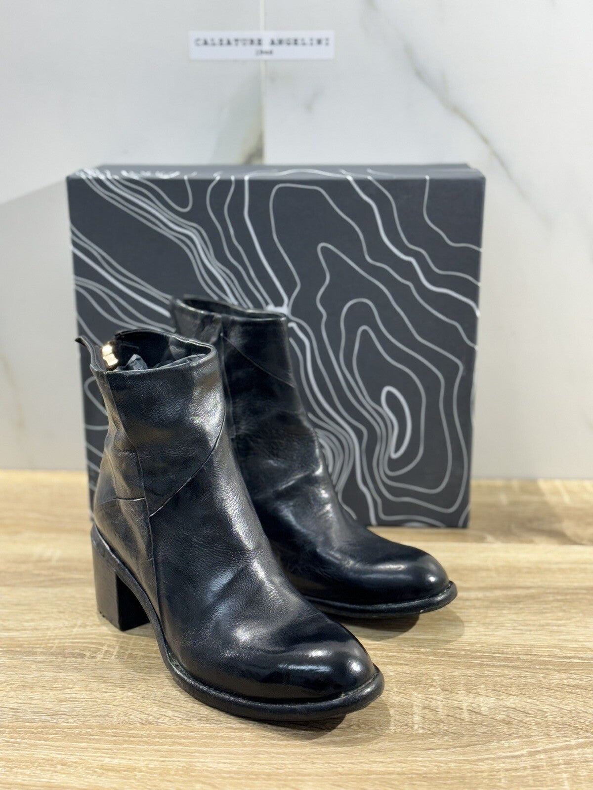 Lemargo Stivaletto Donna Luxury Fondo Gomma Vibram Pelle Nero Causal Boot 37