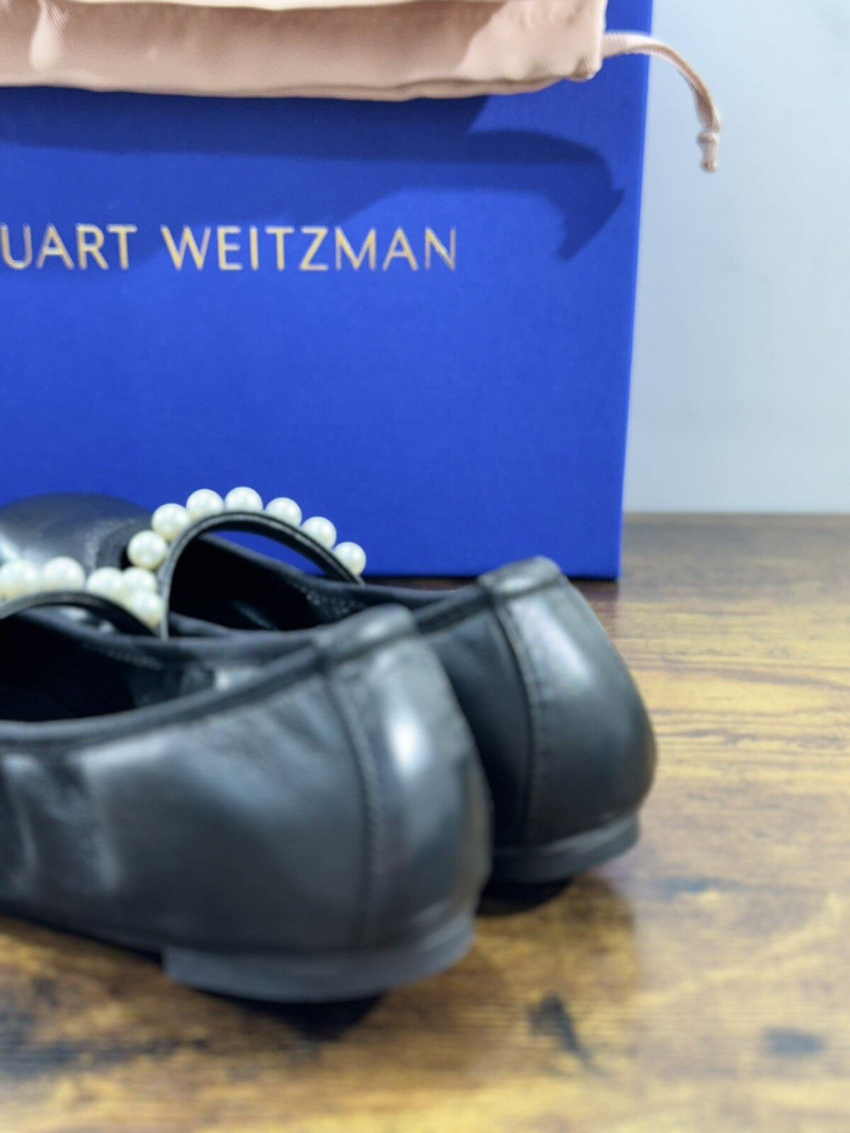 stuart weitzman Goldie Ballet Flat Nera Pelle Luxury Woman Shoes Ballerina 36