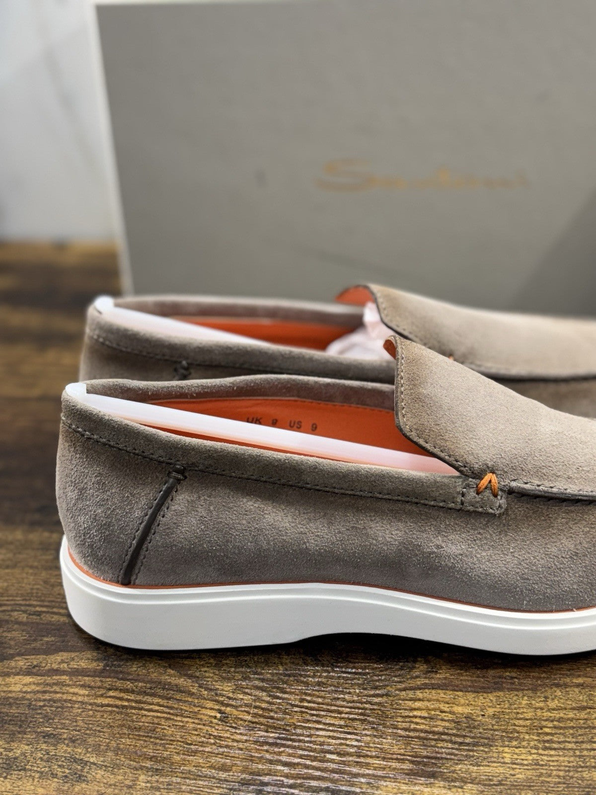 Santoni Mocassino Summer Walk Suede Beige Luxury Men Shoes Santoni Uomo 42