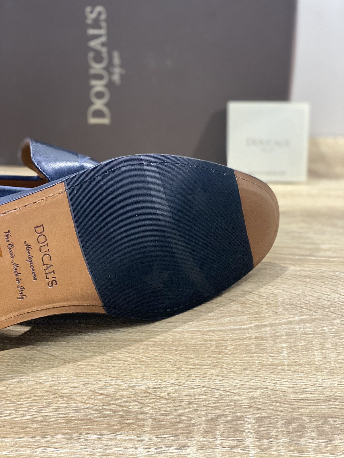 Doucal’s Mocassino Uomo Chetta Pelle Blu Ultra Flexible Luxury Men 45