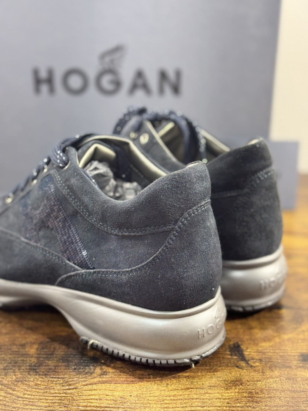 Hogan Interactive Donna Sneaker Suede Blu Micropaiettes Luxury Hogan Woman 39