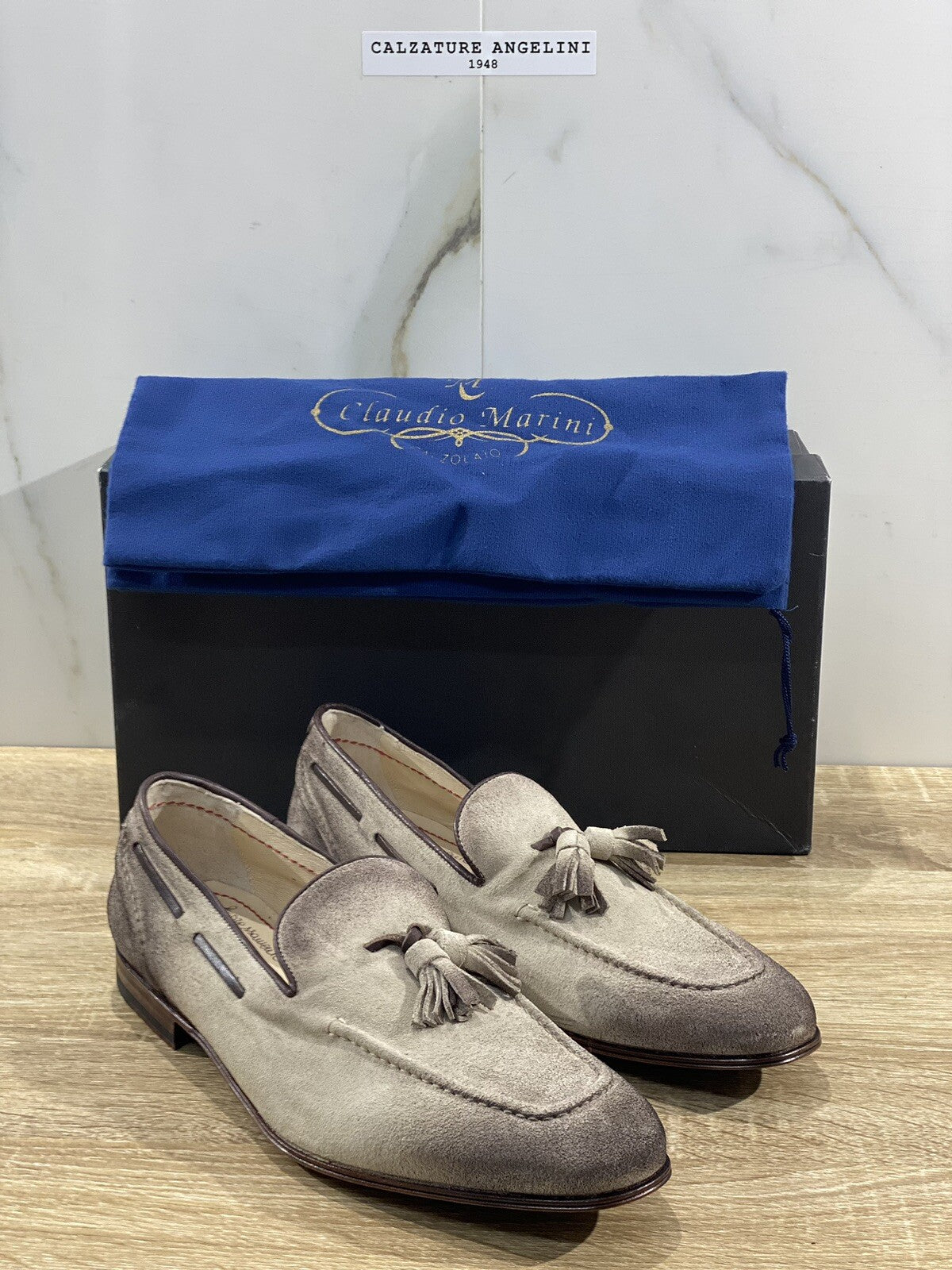 Claudio Marini Calzolaio Mocassino Uomo Suede Nappine Lux Handmade 42.5