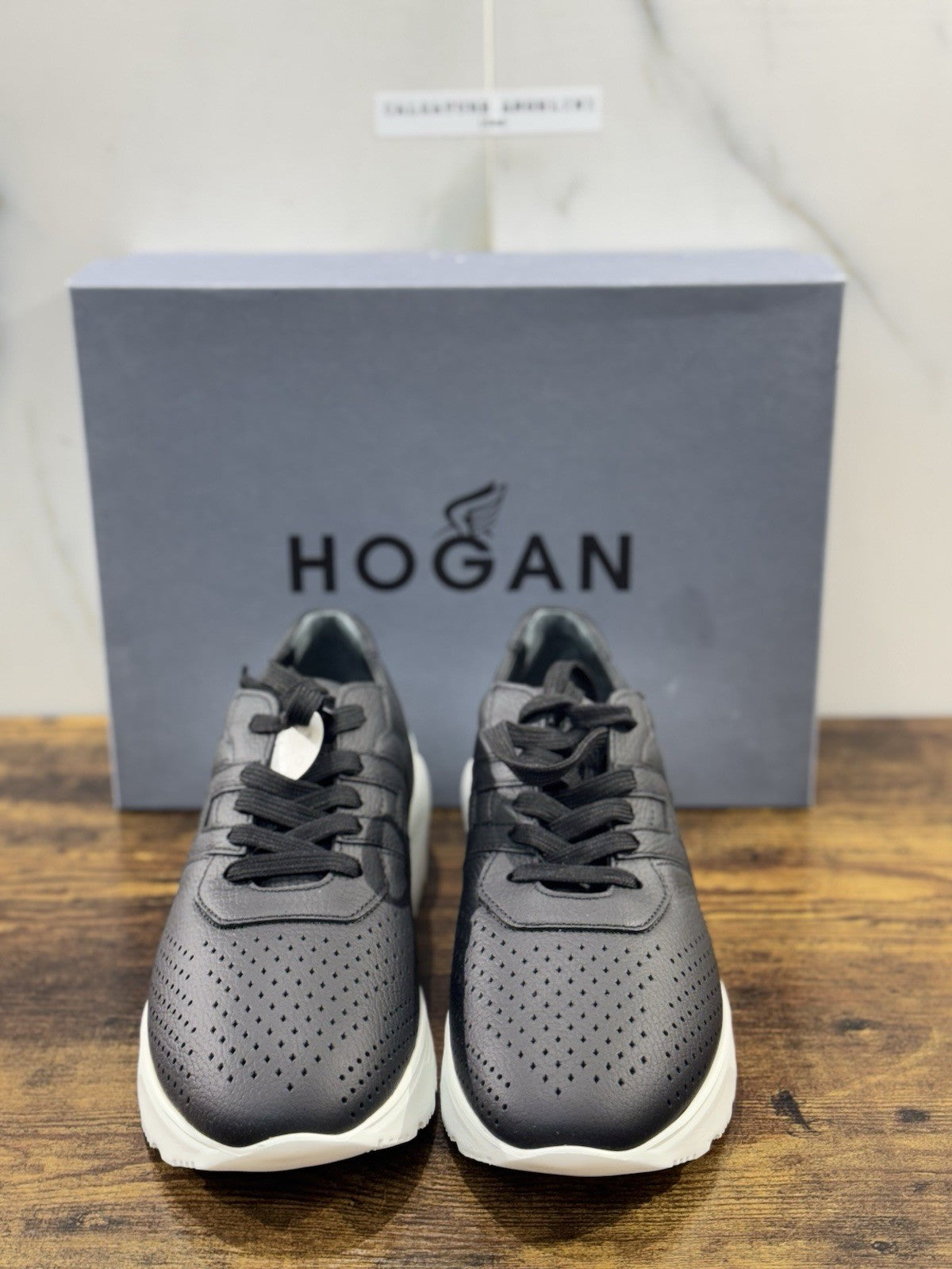 Hogan H443 Active One Memory Foam Pelle Nero Uomo 44