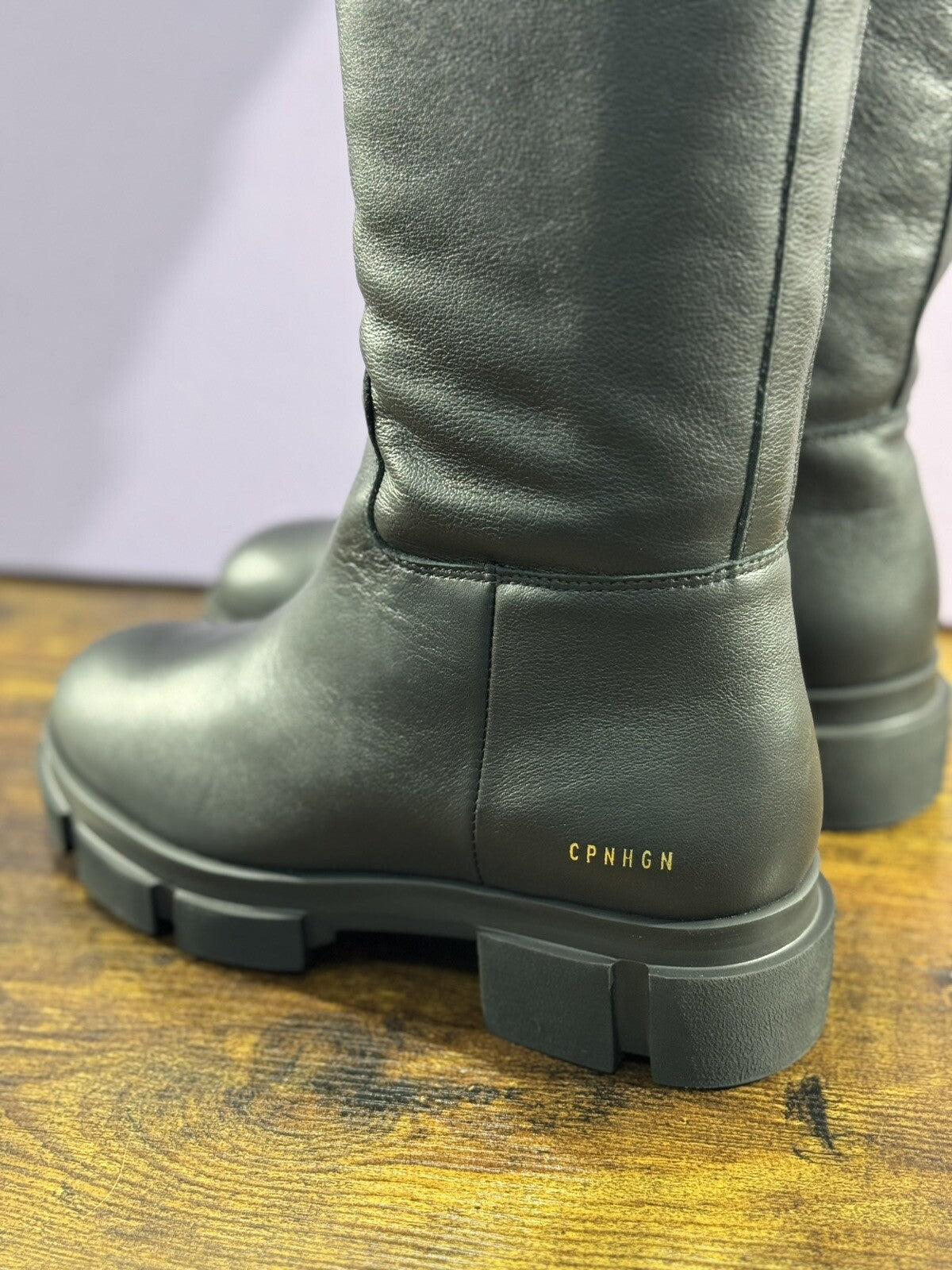 Copenhagen Stivale Combat Donna Pelle Nera Casual Boot 40