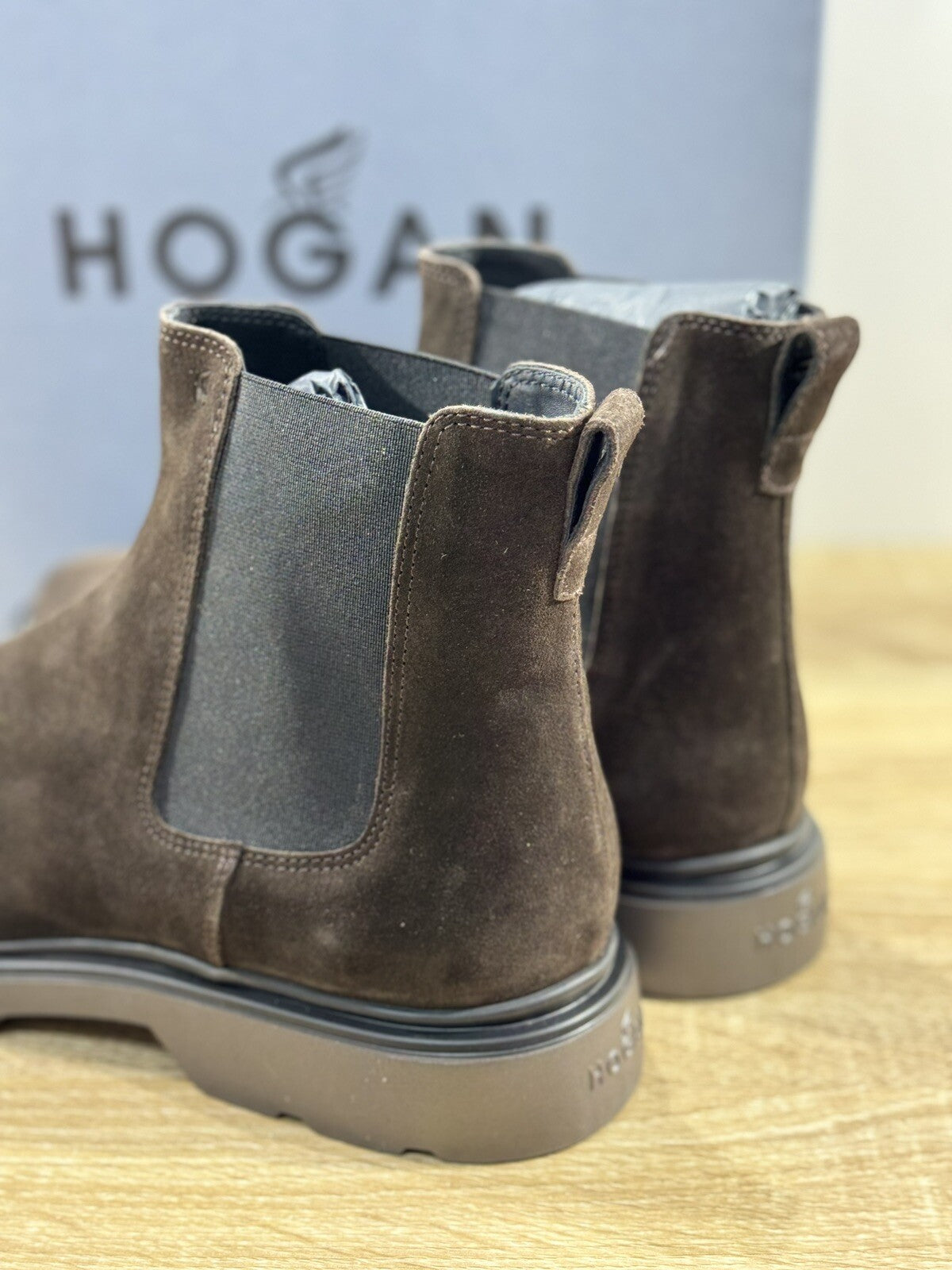 Hogan H393 Chelsea Boot Uomo Suede T Moro Extra Light Casual Hogan Boot Men 40