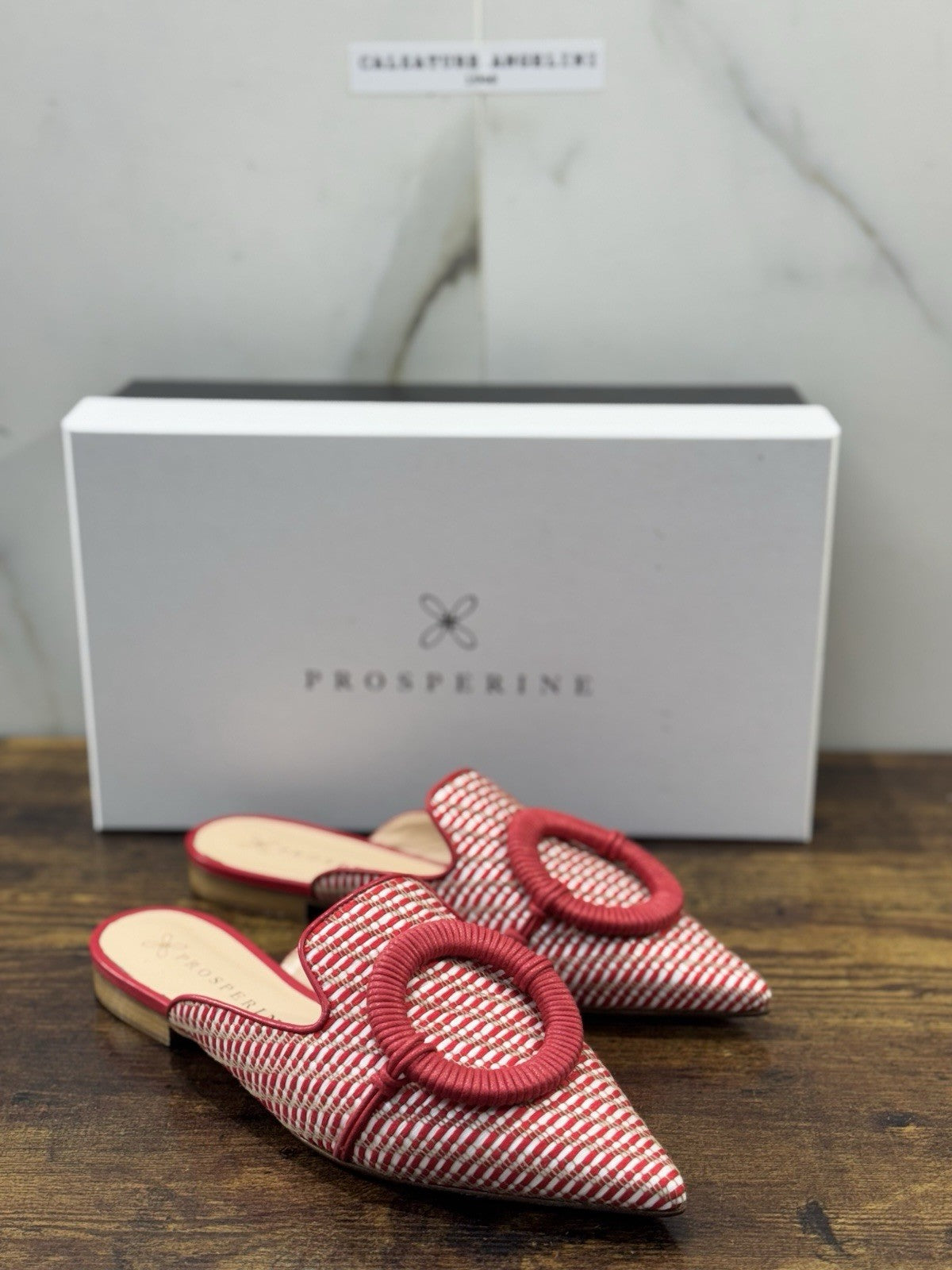 Prosperine Sabot Pelle Rosso Casual Donna 38.5
