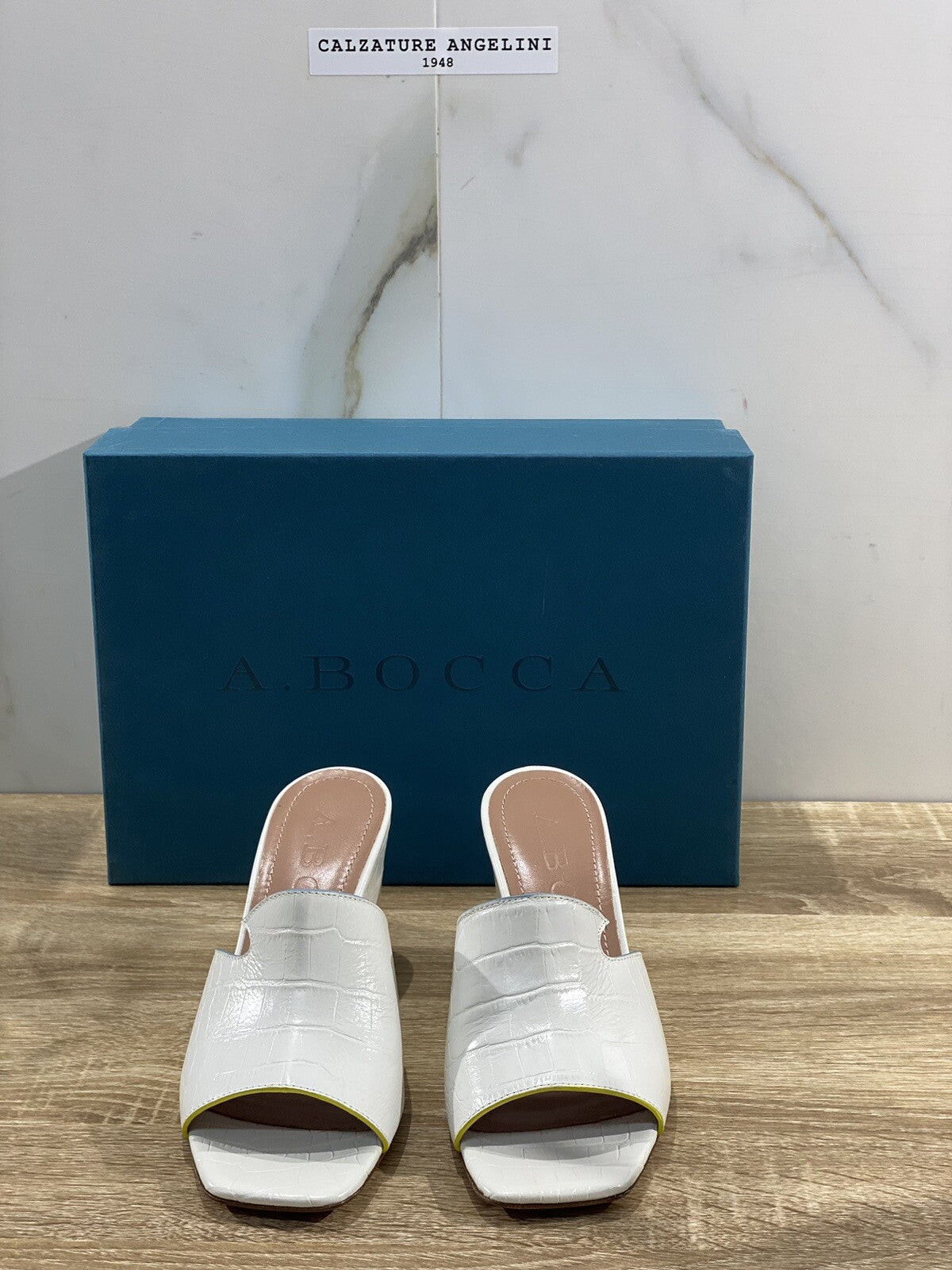 A.Bocca Sandalo Zeppa Donna Pelle Bianco luxury woman Shoe A.Bocca 36