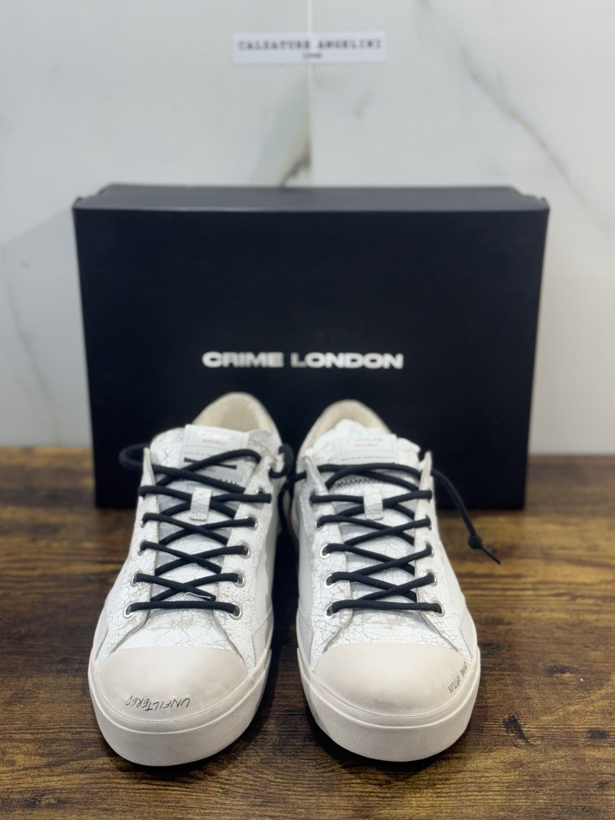Crime London Sneaker Recut Low Pelle Bianca Causal Uomo 44
