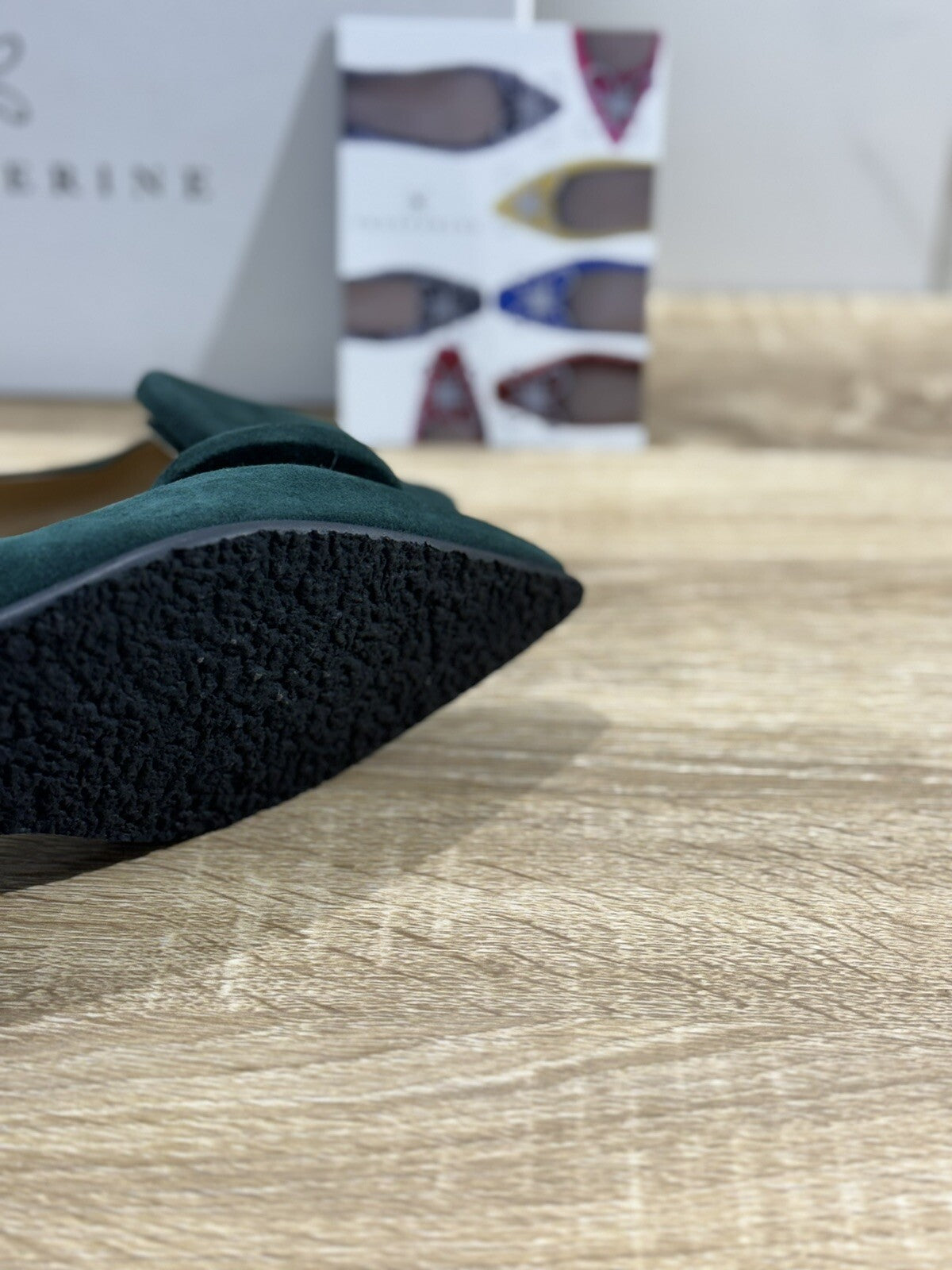 Prosperine Ballerina donna in Suede Verde luxury made in italy 37