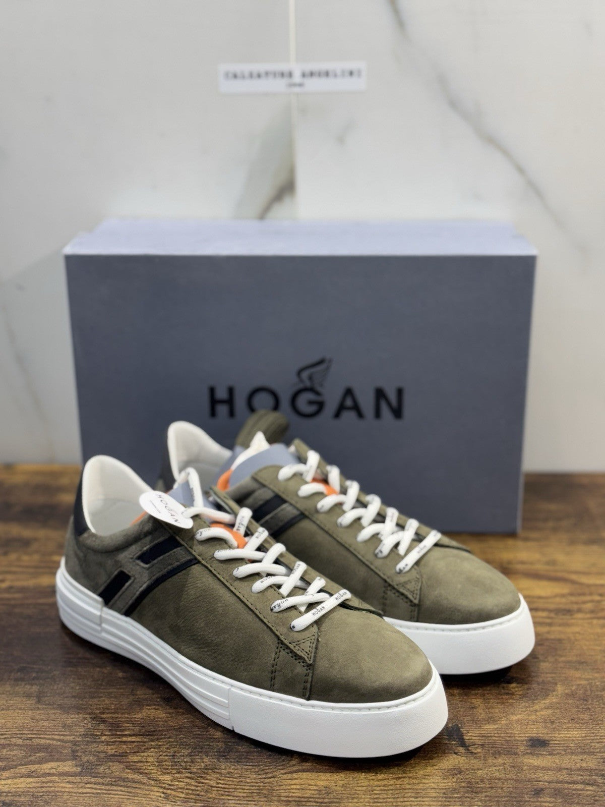 Hogan Rebel Sneaker Pelle Nabuk Verdone Memory Foam Casual Hogan Uomo 41