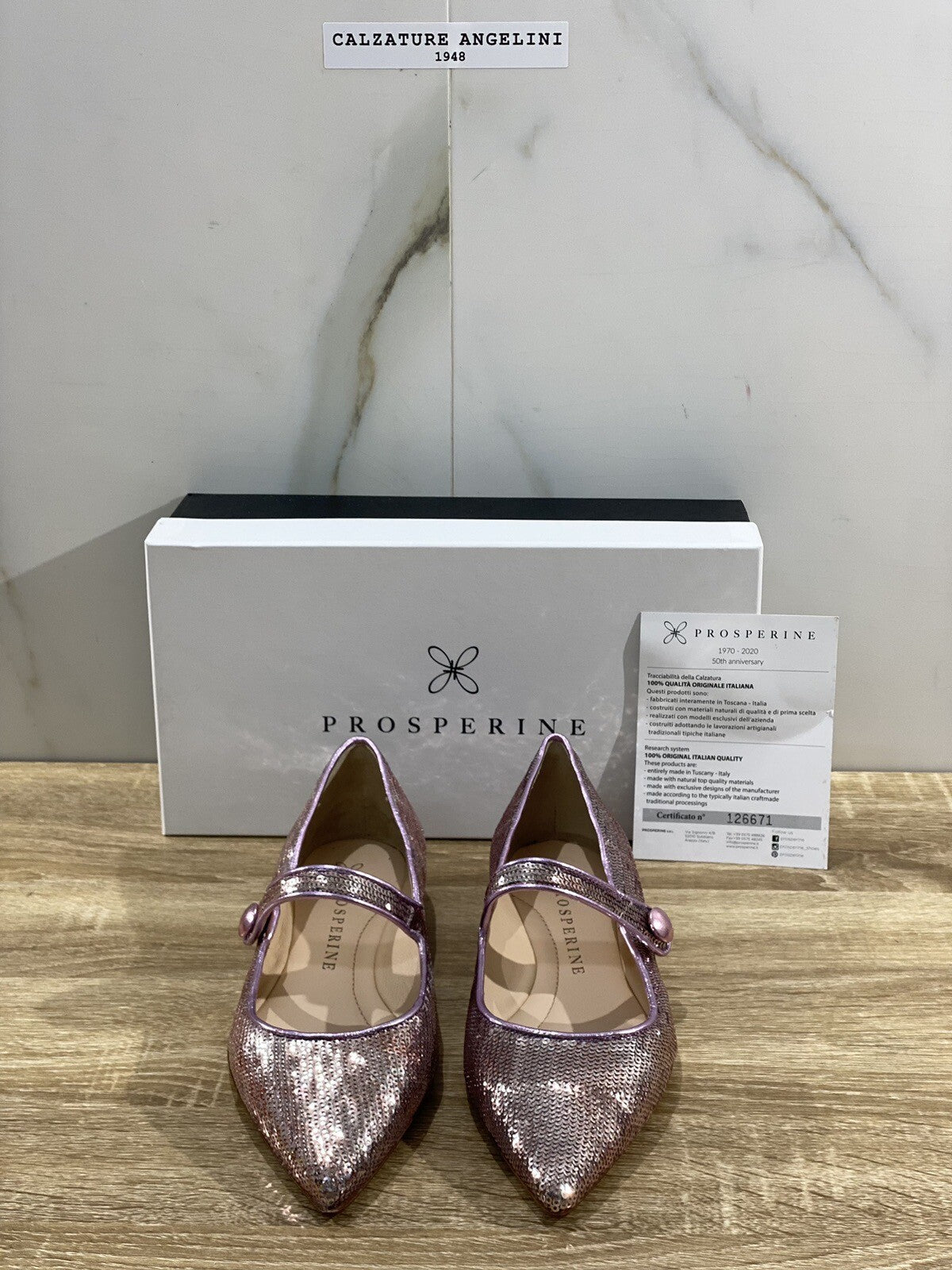Prosperine Donna Ballerina Lavorazione Sacchetto Cipria Paiettes 39