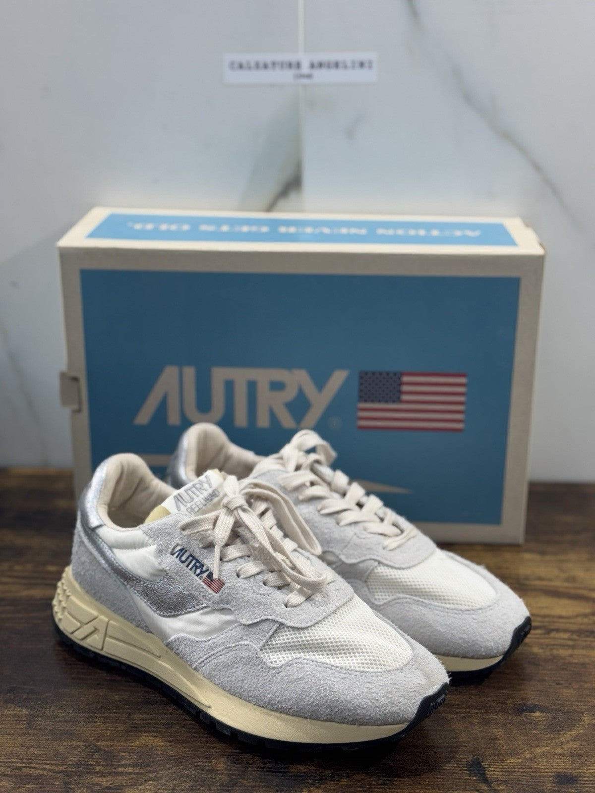 Autry Reelwind Low Sneaker Suede White Silver Casual Autry Donna 39