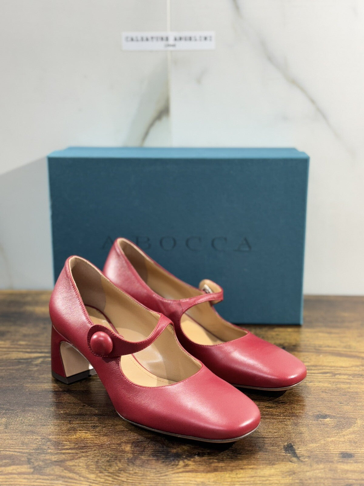A.Bocca Two For Love Scarpa Donna Pelle Rosso Con Tacco Luxury 38.5