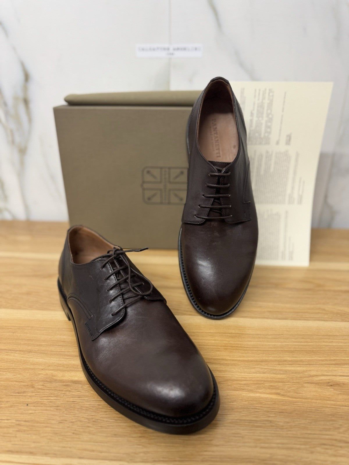 Pantanetti Scarpa Derby Pelle Moka Casual Uomo 43
