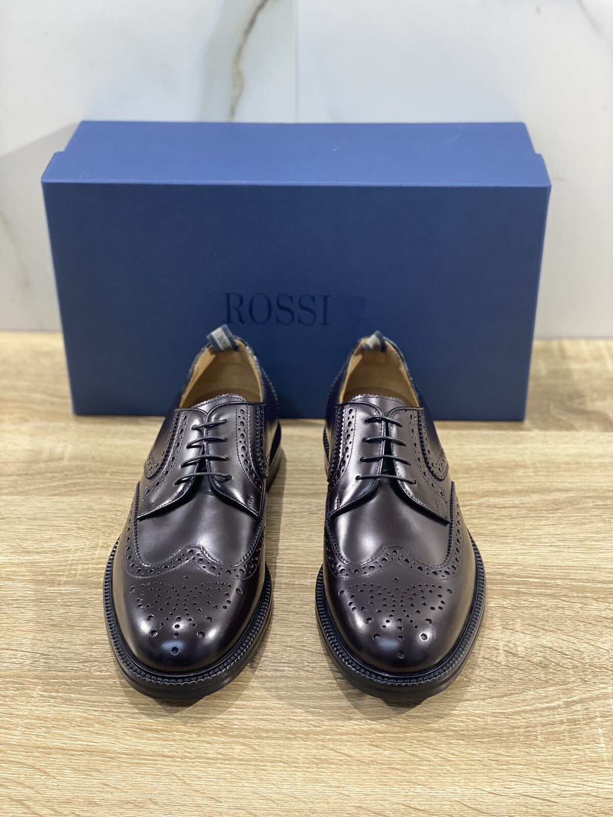 Rossi Stringata Uomo In Pelle Polish Binder Bordo’ Luxury Men Shoe 6413 40